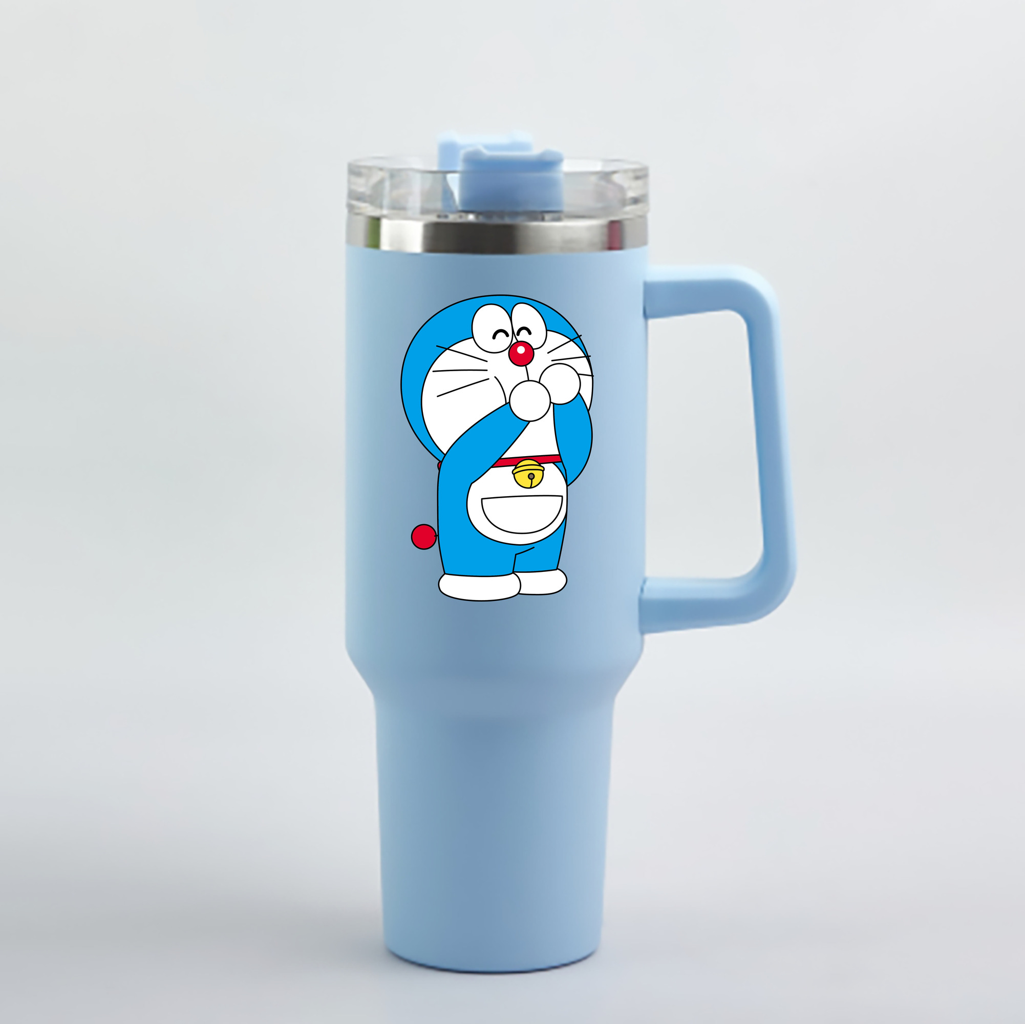 （画像用） ドラえもん Doraemon 1200mL車用タンブラー - クリスタルステッカー（プラスチックストロー付き）