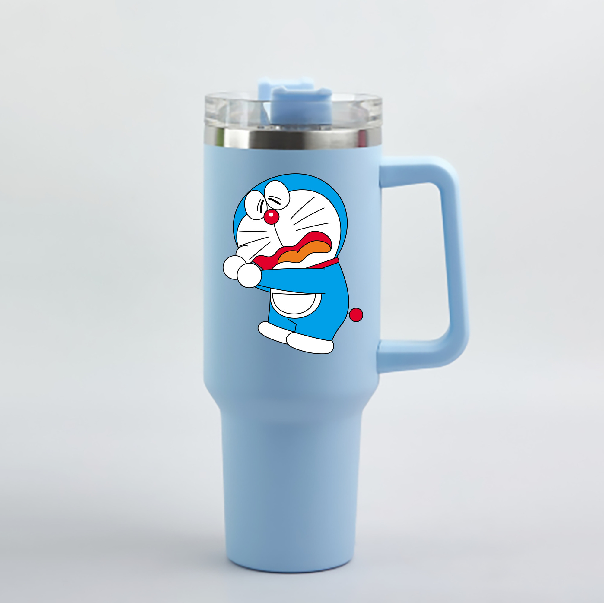 （画像用） ドラえもん Doraemon 1200mL車用タンブラー - クリスタルステッカー（プラスチックストロー付き）