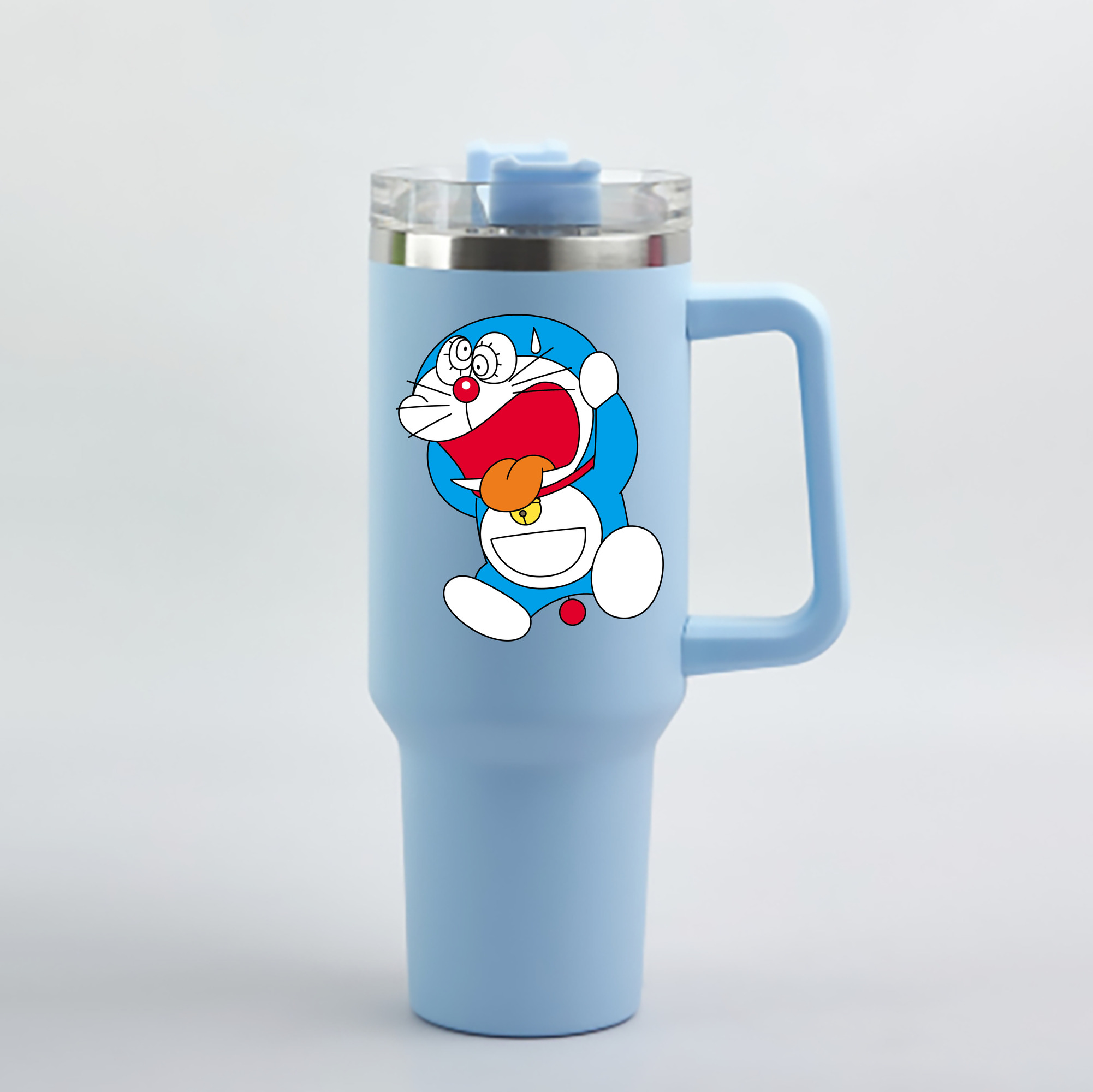 （画像用） ドラえもん Doraemon 1200mL車用タンブラー - クリスタルステッカー（プラスチックストロー付き）