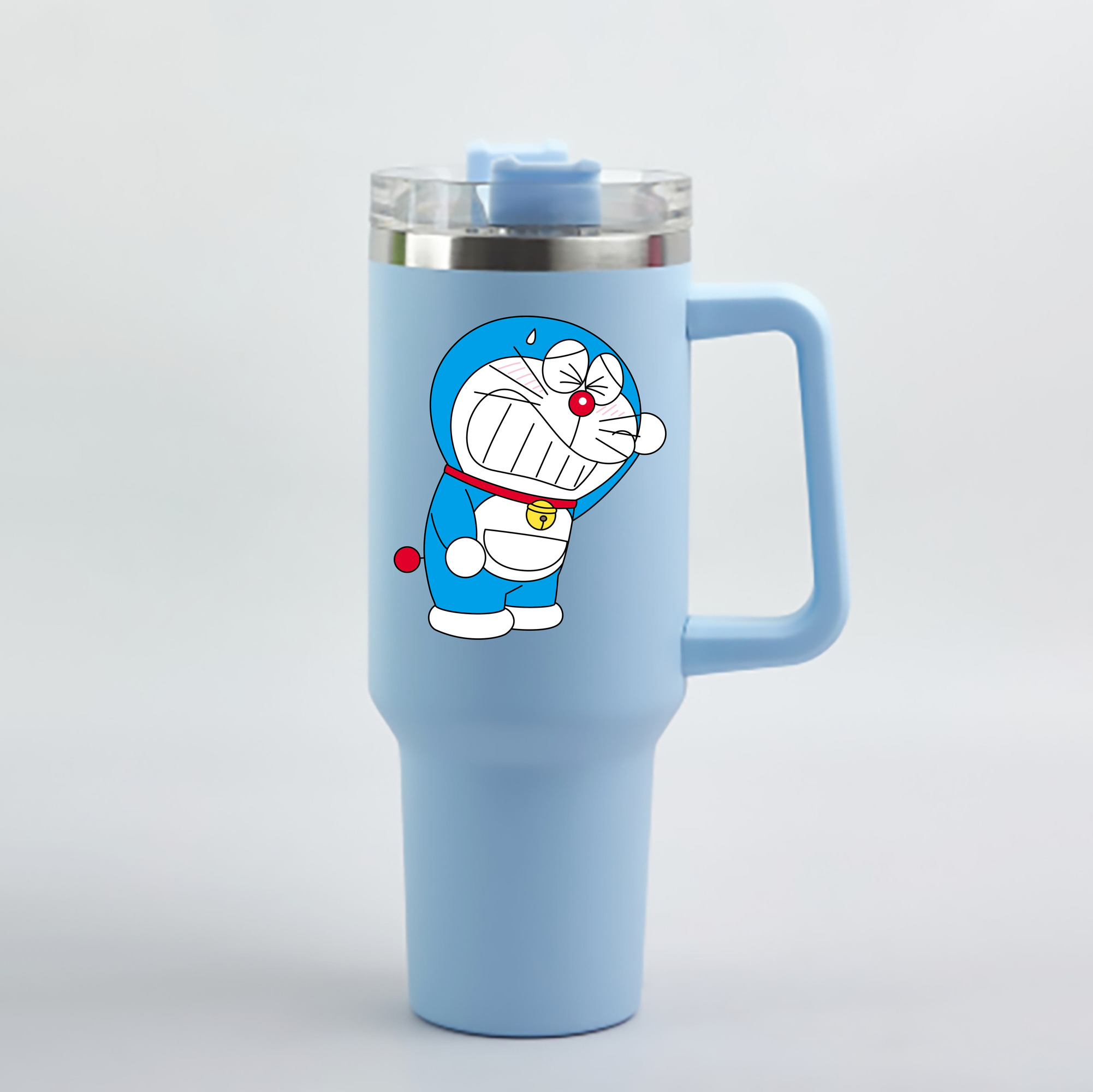 （画像用） ドラえもん Doraemon 1200mL車用タンブラー - クリスタルステッカー（プラスチックストロー付き）