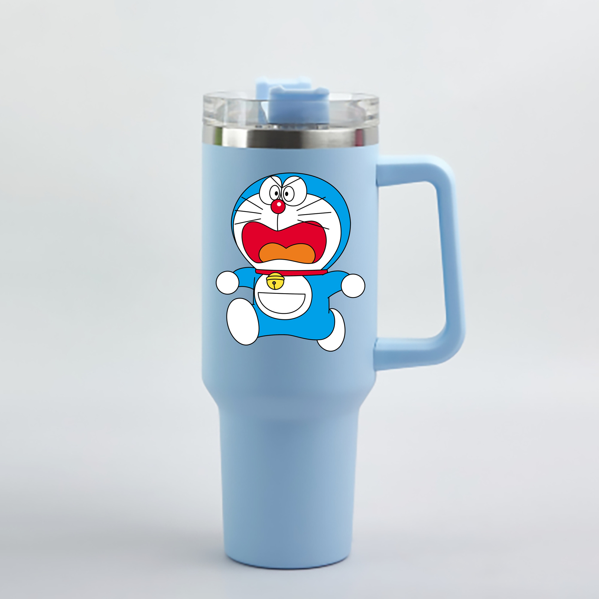 （画像用） ドラえもん Doraemon 1200mL車用タンブラー - クリスタルステッカー（プラスチックストロー付き）