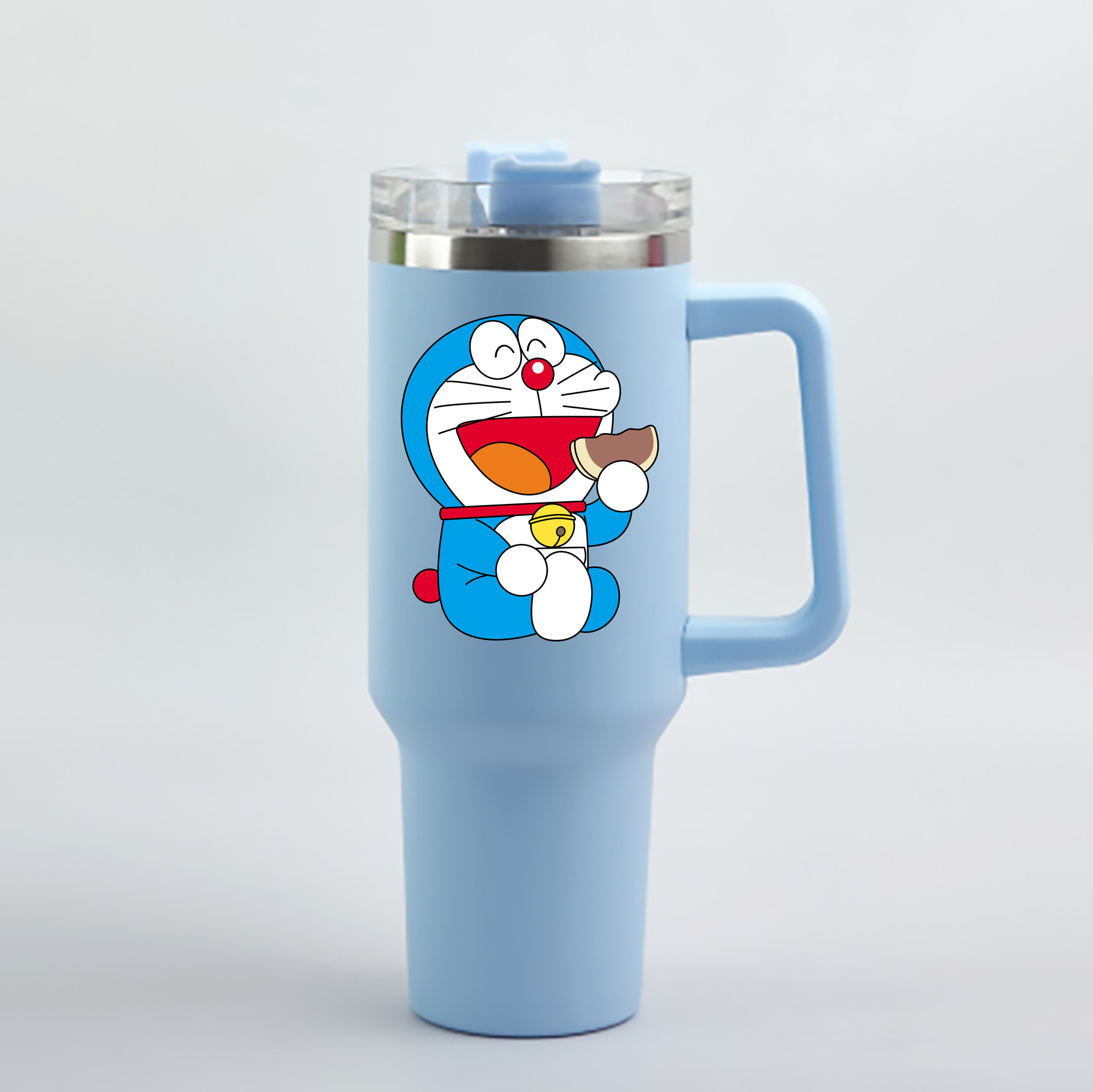 （画像用） ドラえもん Doraemon 1200mL車用タンブラー - クリスタルステッカー（プラスチックストロー付き）