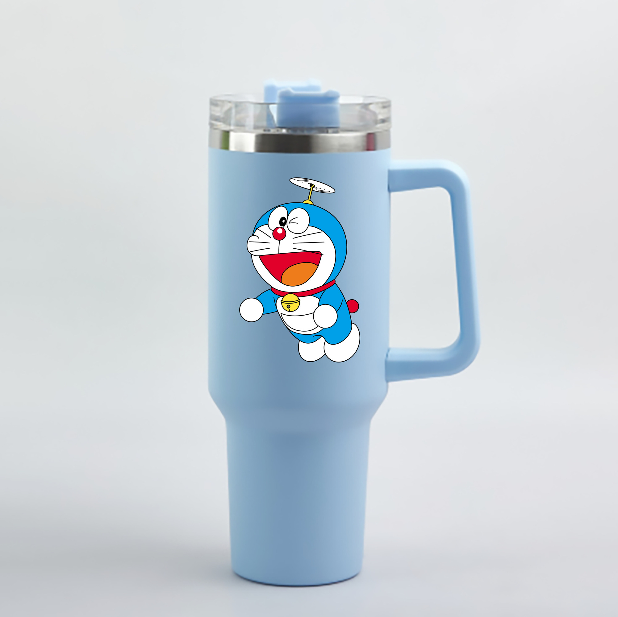 （画像用） ドラえもん Doraemon 1200mL車用タンブラー - クリスタルステッカー（プラスチックストロー付き）
