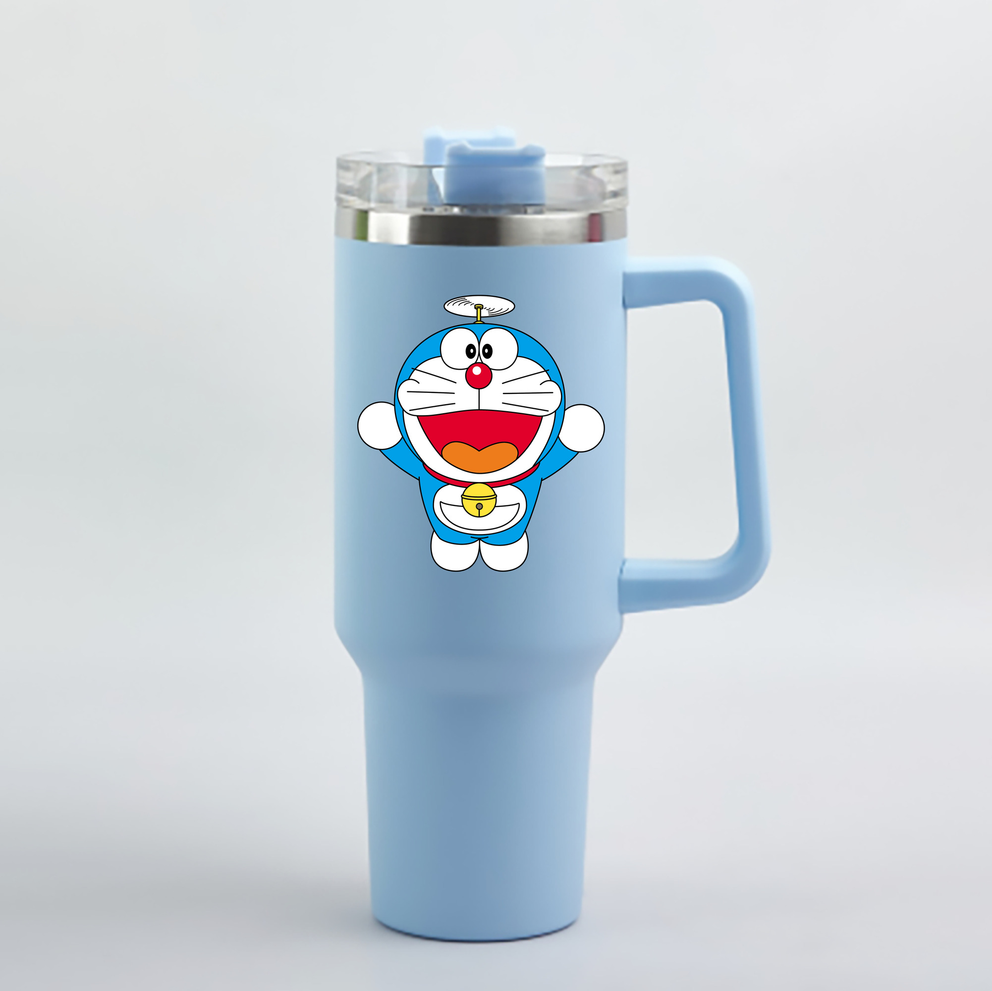 （画像用） ドラえもん Doraemon 1200mL車用タンブラー - クリスタルステッカー（プラスチックストロー付き）