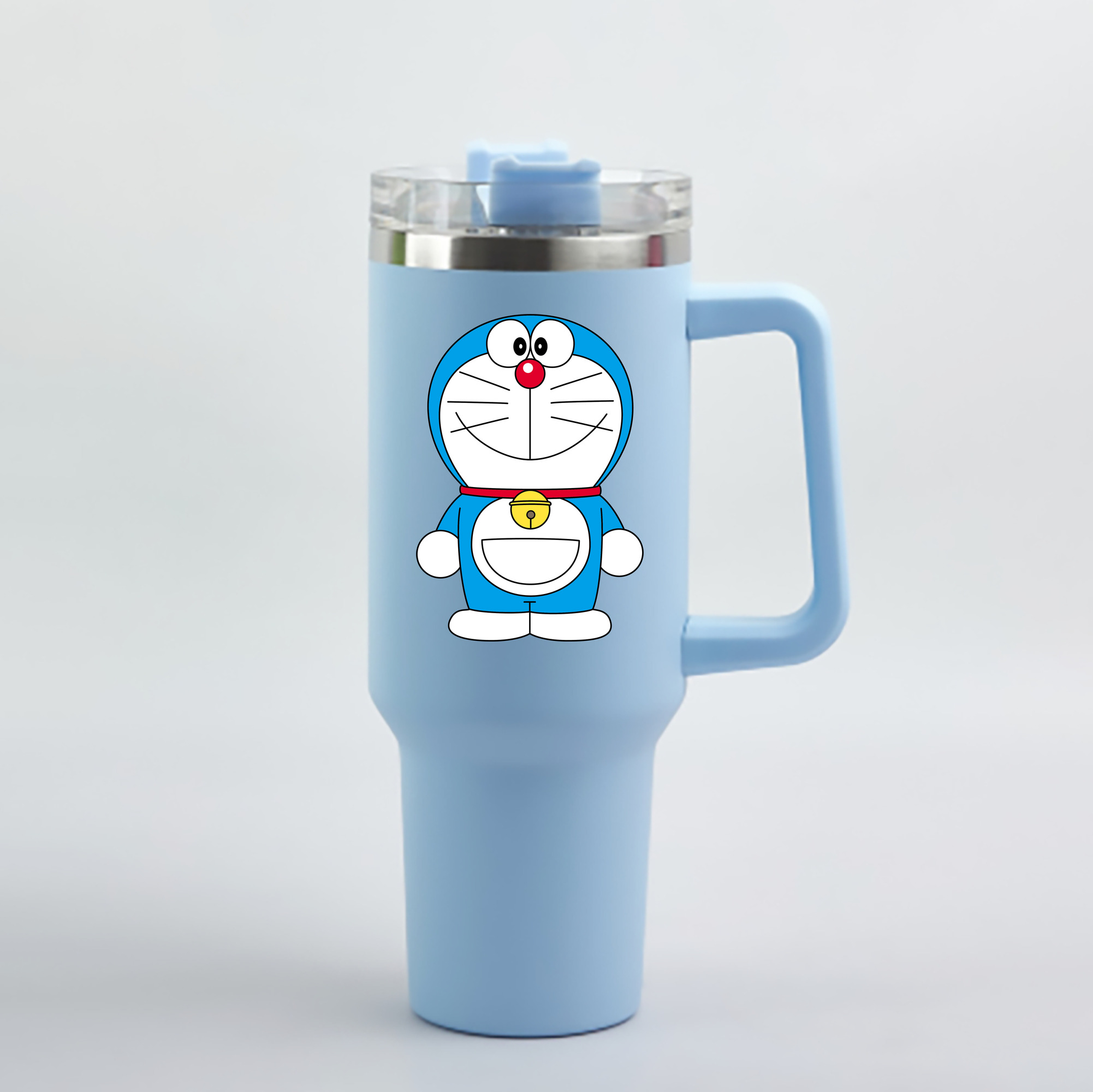 （画像用） ドラえもん Doraemon 1200mL車用タンブラー - クリスタルステッカー（プラスチックストロー付き）