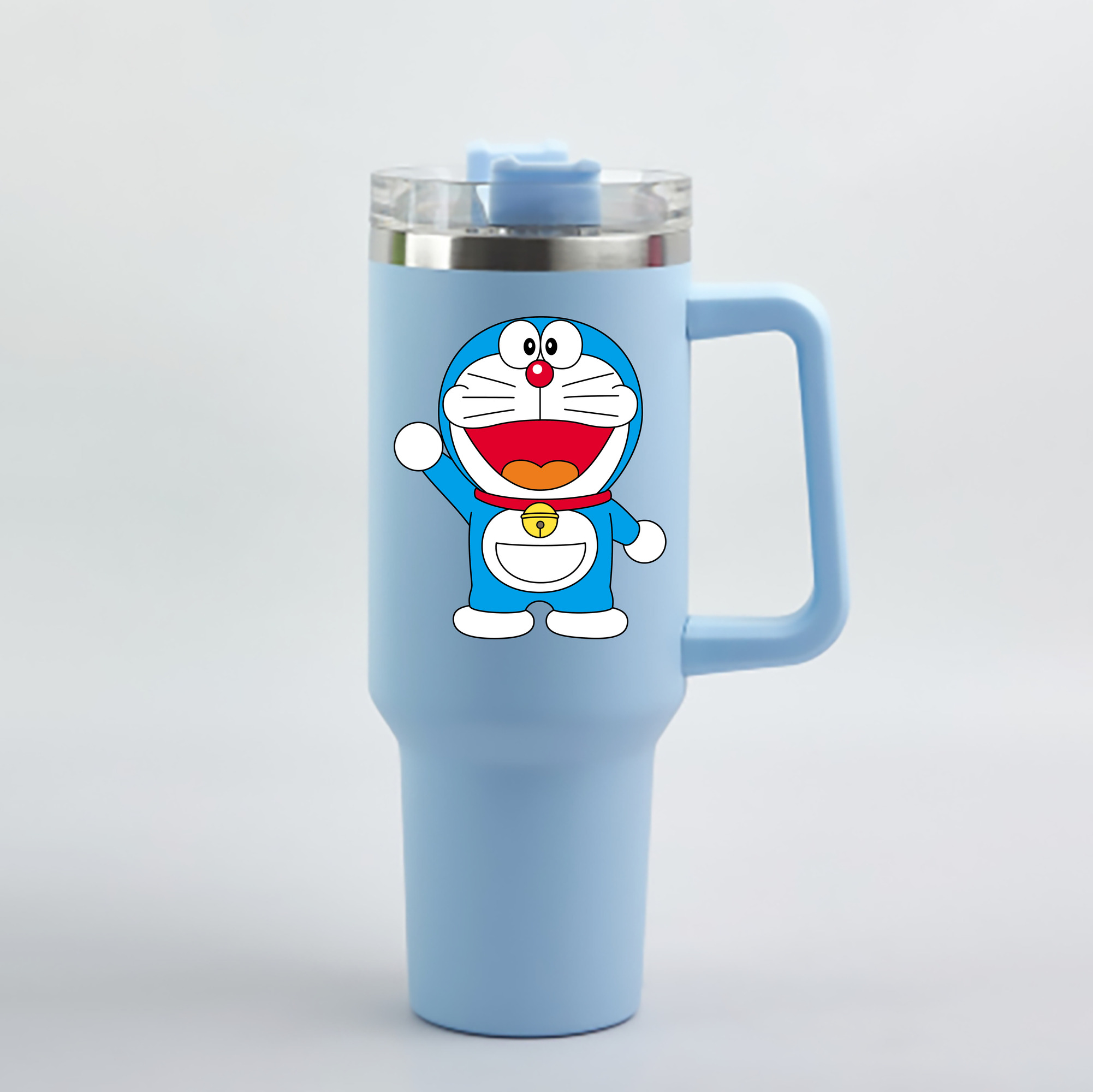 （画像用） ドラえもん Doraemon 1200mL車用タンブラー - クリスタルステッカー（プラスチックストロー付き）