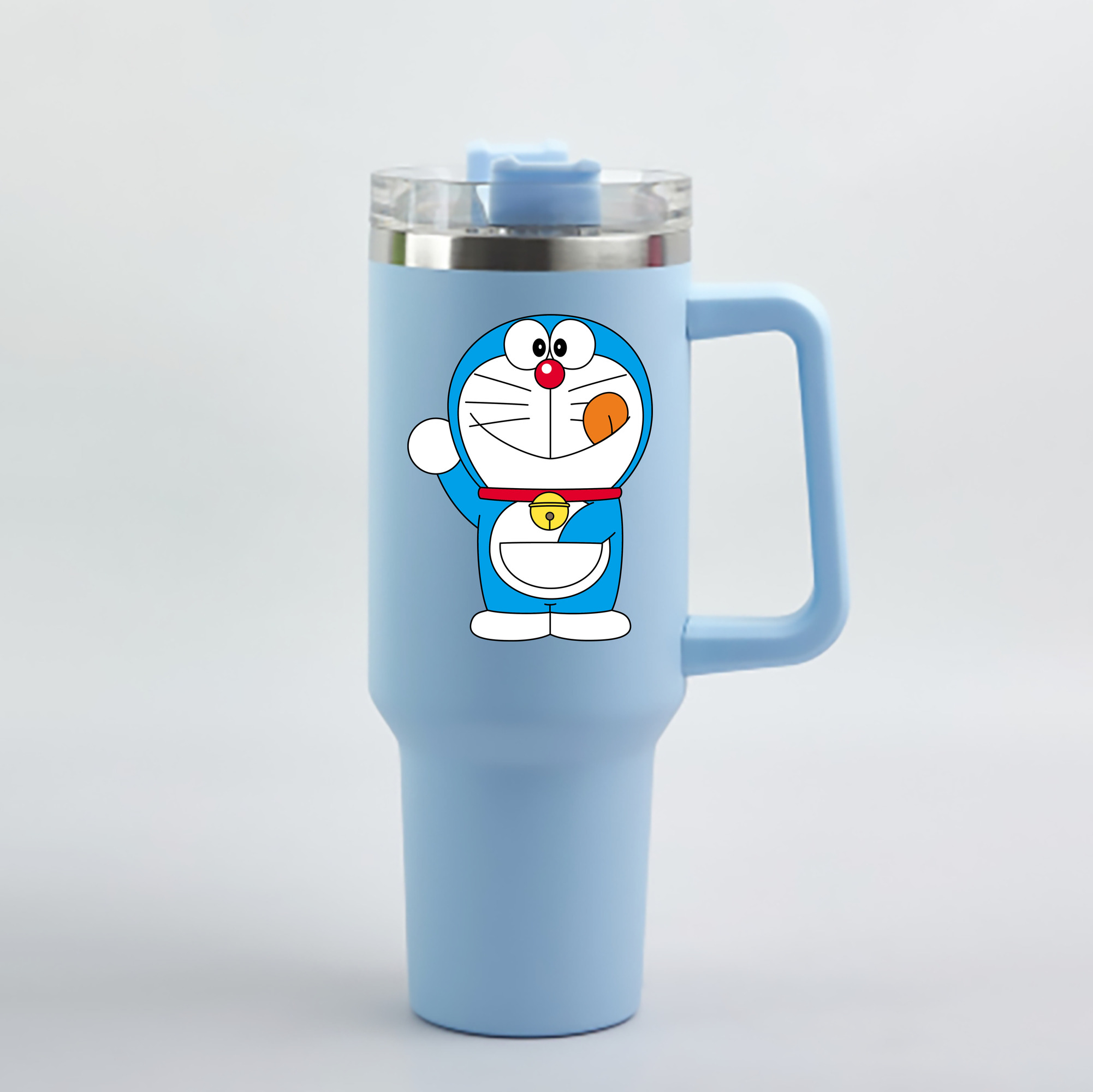 （画像用） ドラえもん Doraemon 1200mL車用タンブラー - クリスタルステッカー（プラスチックストロー付き）