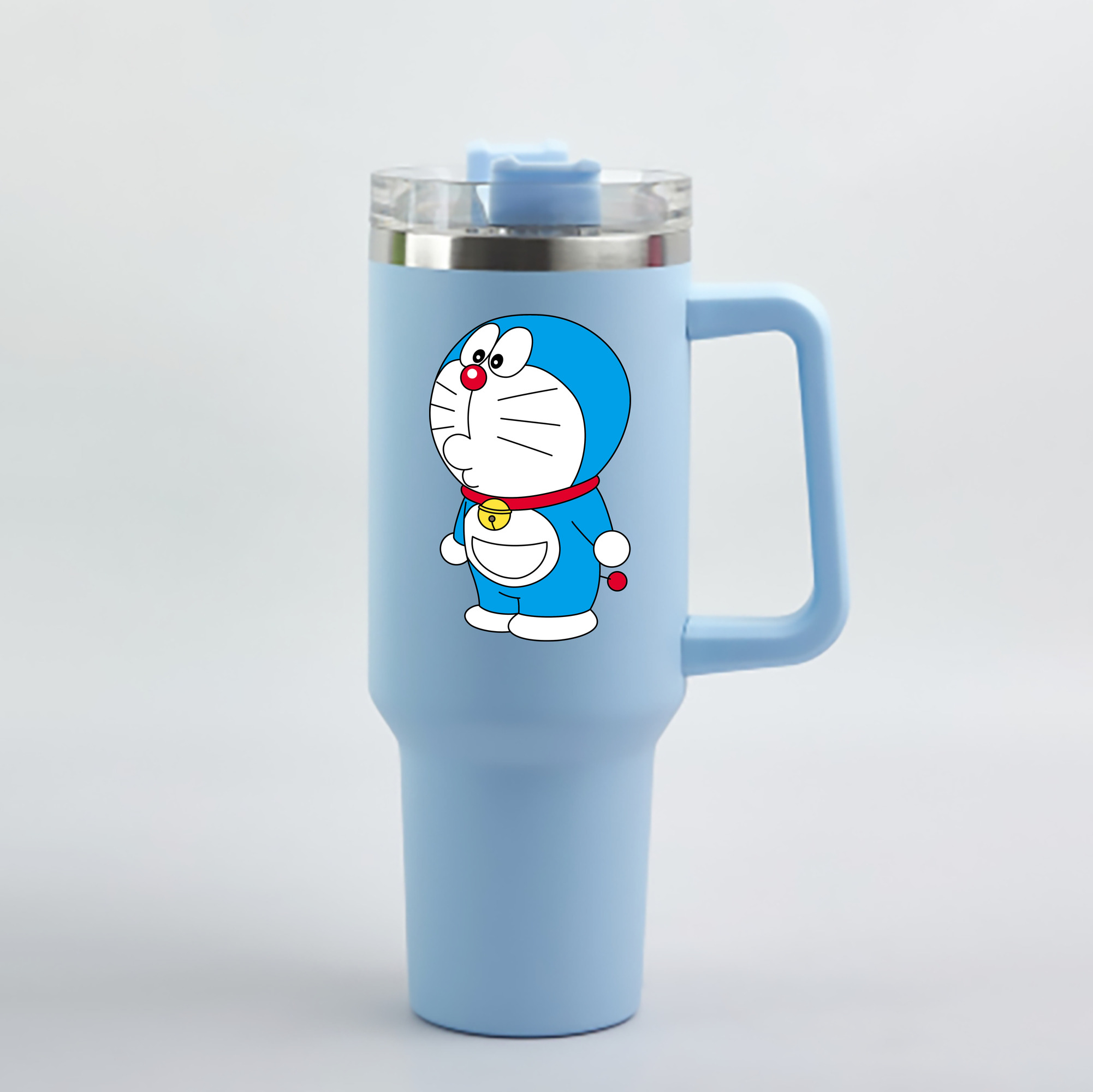 （画像用） ドラえもん Doraemon 1200mL車用タンブラー - クリスタルステッカー（プラスチックストロー付き）