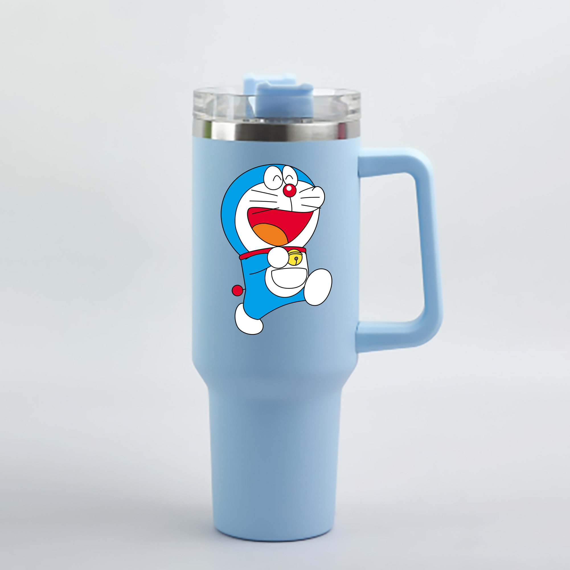 （画像用） ドラえもん Doraemon 1200mL車用タンブラー - クリスタルステッカー（プラスチックストロー付き）