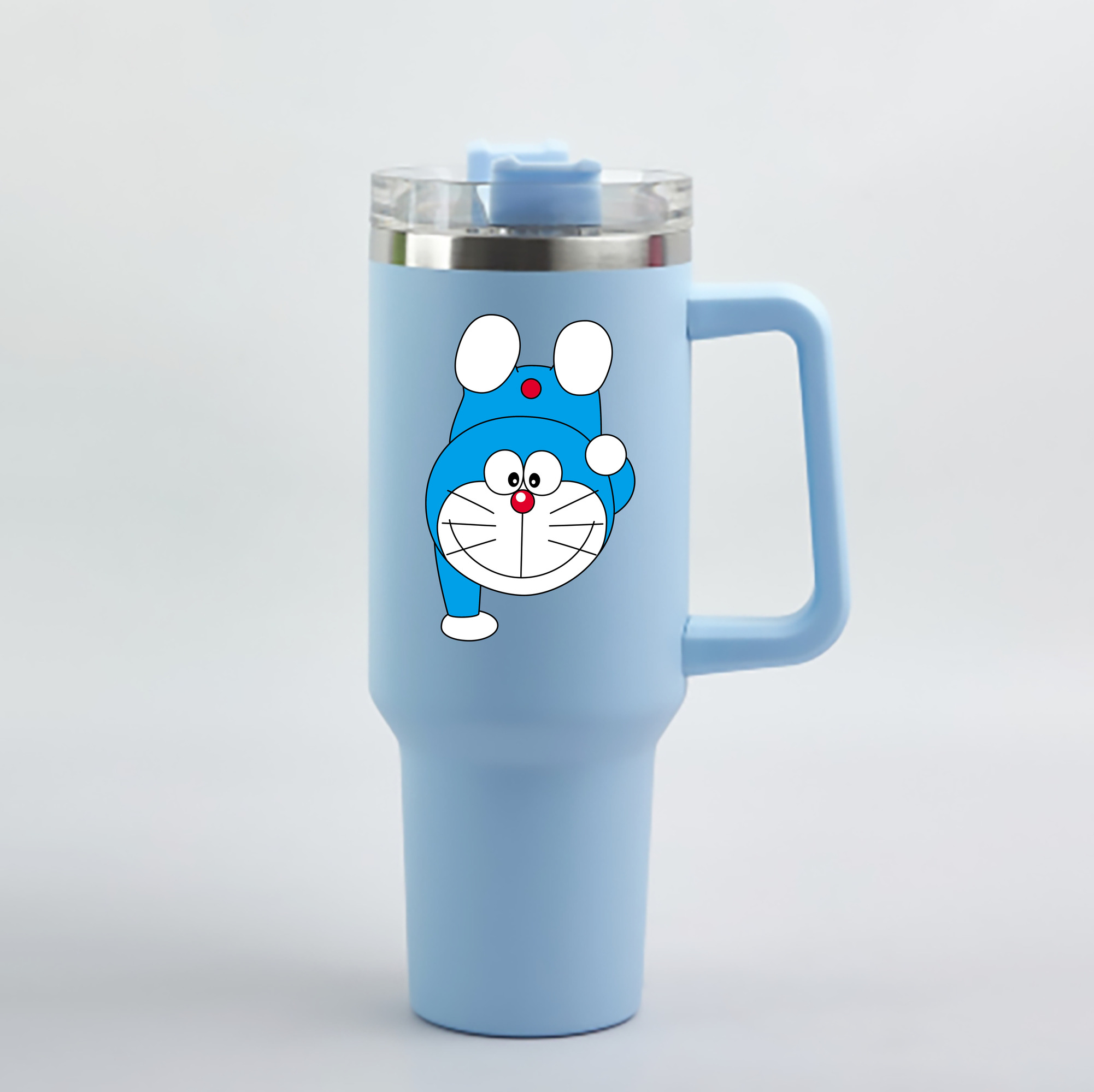 （画像用） ドラえもん Doraemon 1200mL車用タンブラー - クリスタルステッカー（プラスチックストロー付き）