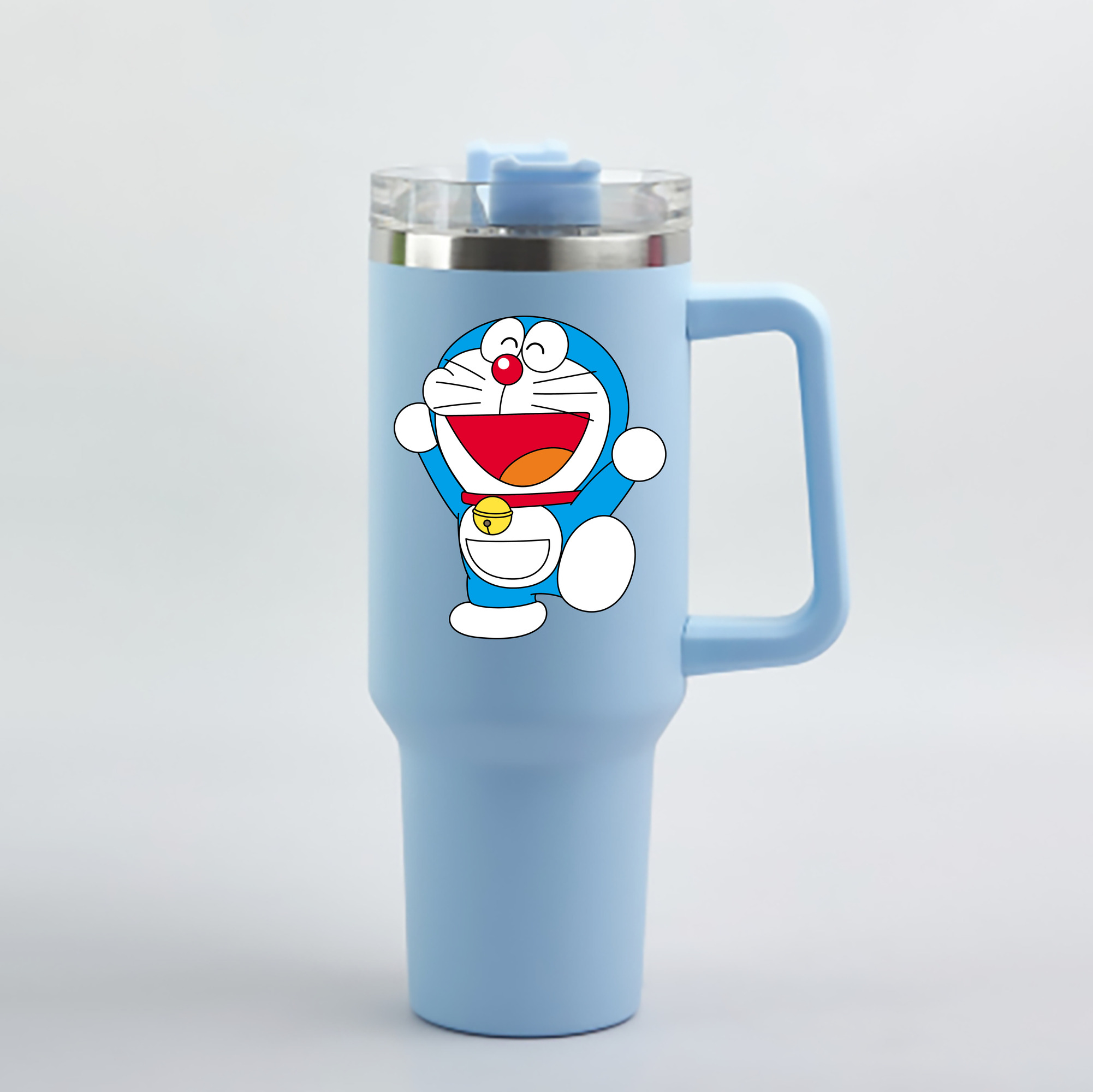 （画像用） ドラえもん Doraemon 1200mL車用タンブラー - クリスタルステッカー（プラスチックストロー付き）
