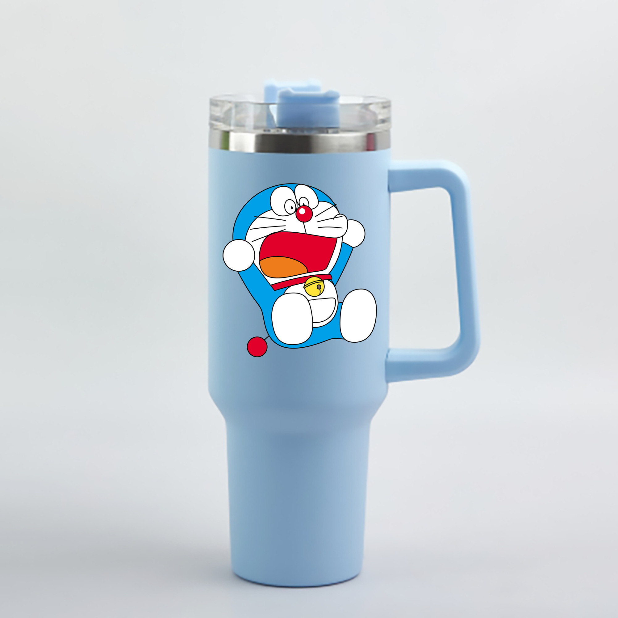 （画像用） ドラえもん Doraemon 1200mL車用タンブラー - クリスタルステッカー（プラスチックストロー付き）