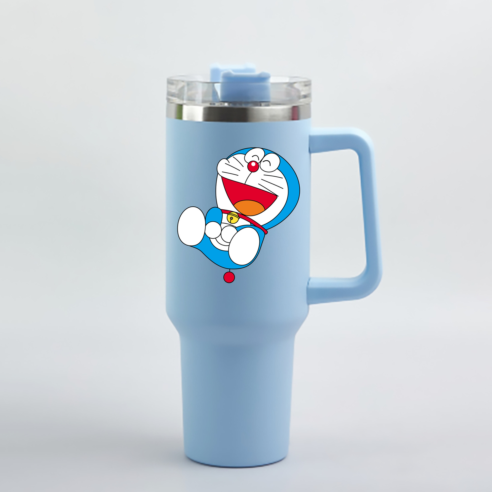 （画像用） ドラえもん Doraemon 1200mL車用タンブラー - クリスタルステッカー（プラスチックストロー付き）