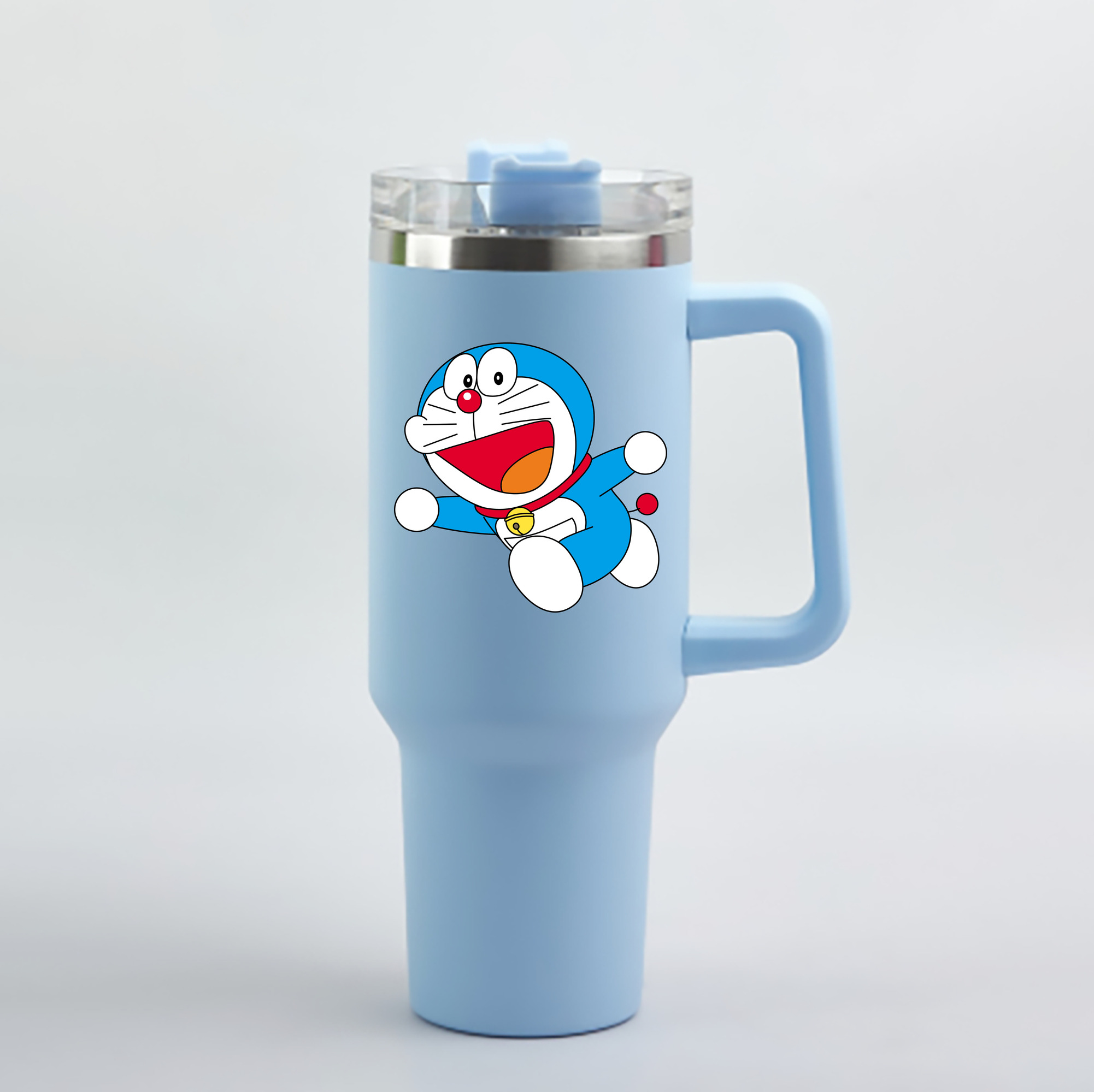 （画像用） ドラえもん Doraemon 1200mL車用タンブラー - クリスタルステッカー（プラスチックストロー付き）