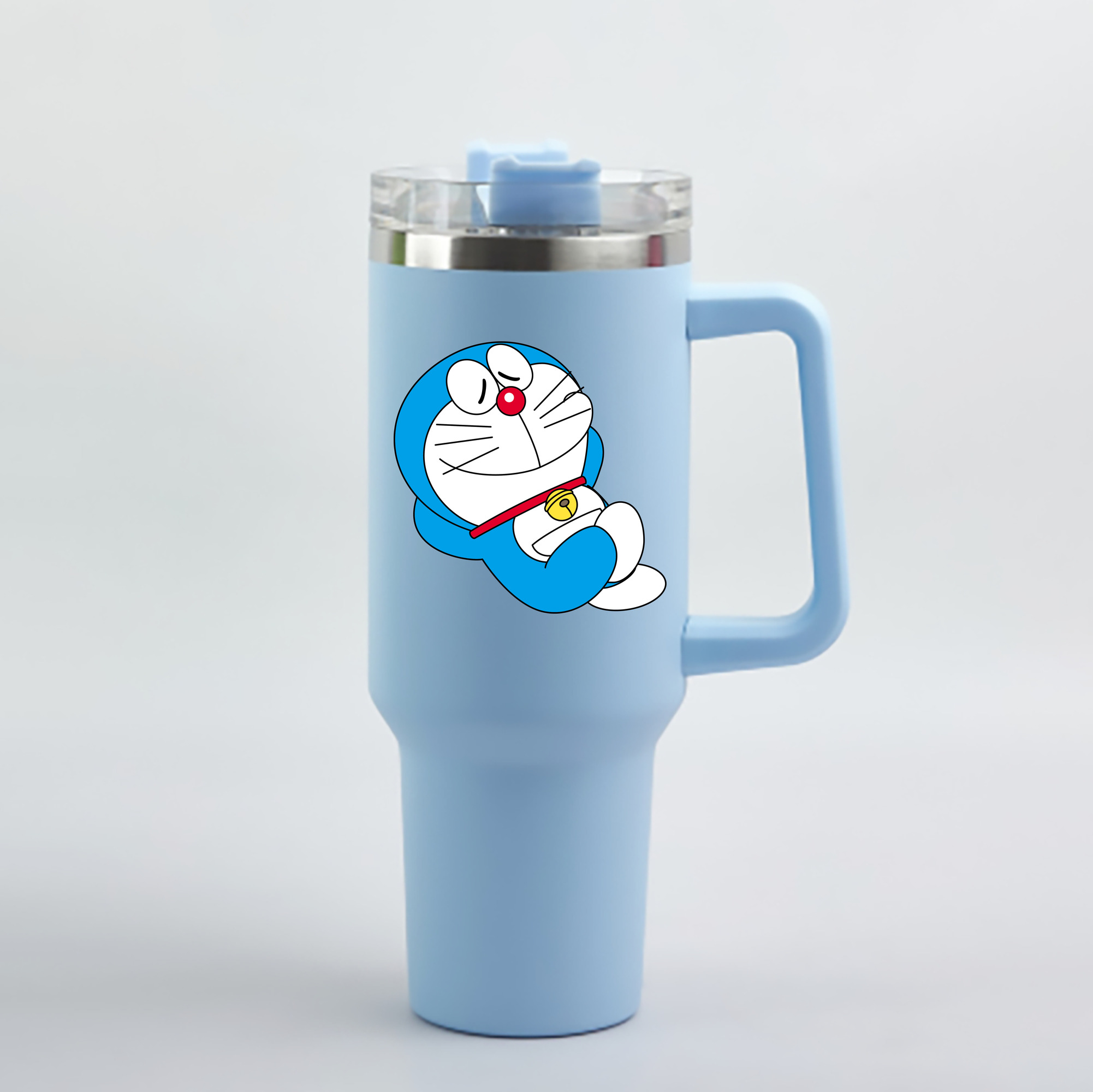 （画像用） ドラえもん Doraemon 1200mL車用タンブラー - クリスタルステッカー（プラスチックストロー付き）