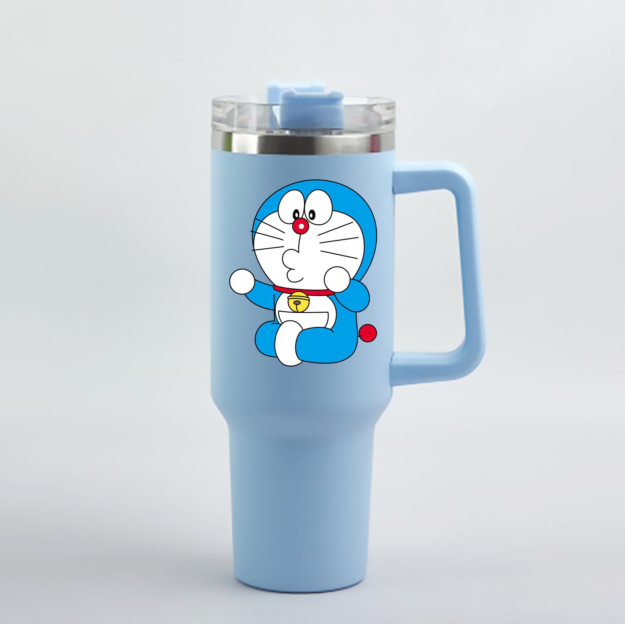 （画像用） ドラえもん Doraemon 1200mL車用タンブラー - クリスタルステッカー（プラスチックストロー付き）