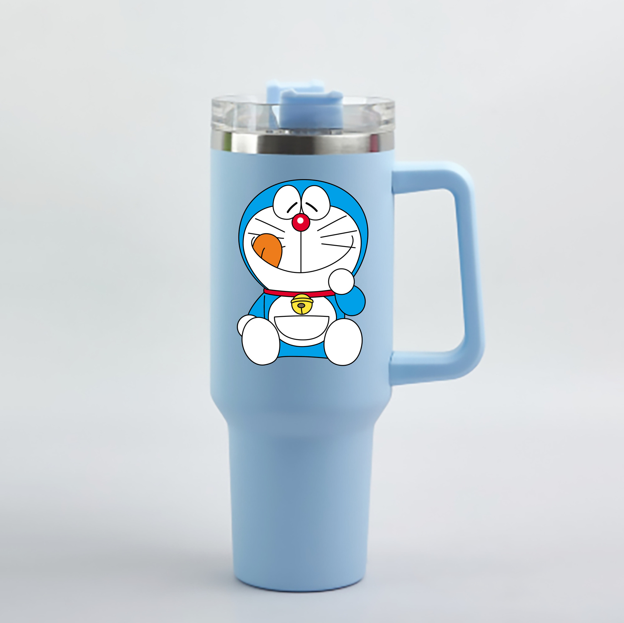 （画像用） ドラえもん Doraemon 1200mL車用タンブラー - クリスタルステッカー（プラスチックストロー付き）