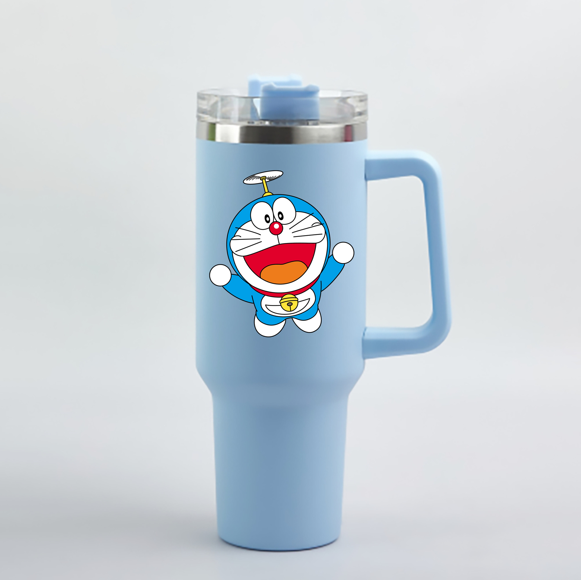 （画像用） ドラえもん Doraemon 1200mL車用タンブラー - クリスタルステッカー（プラスチックストロー付き）