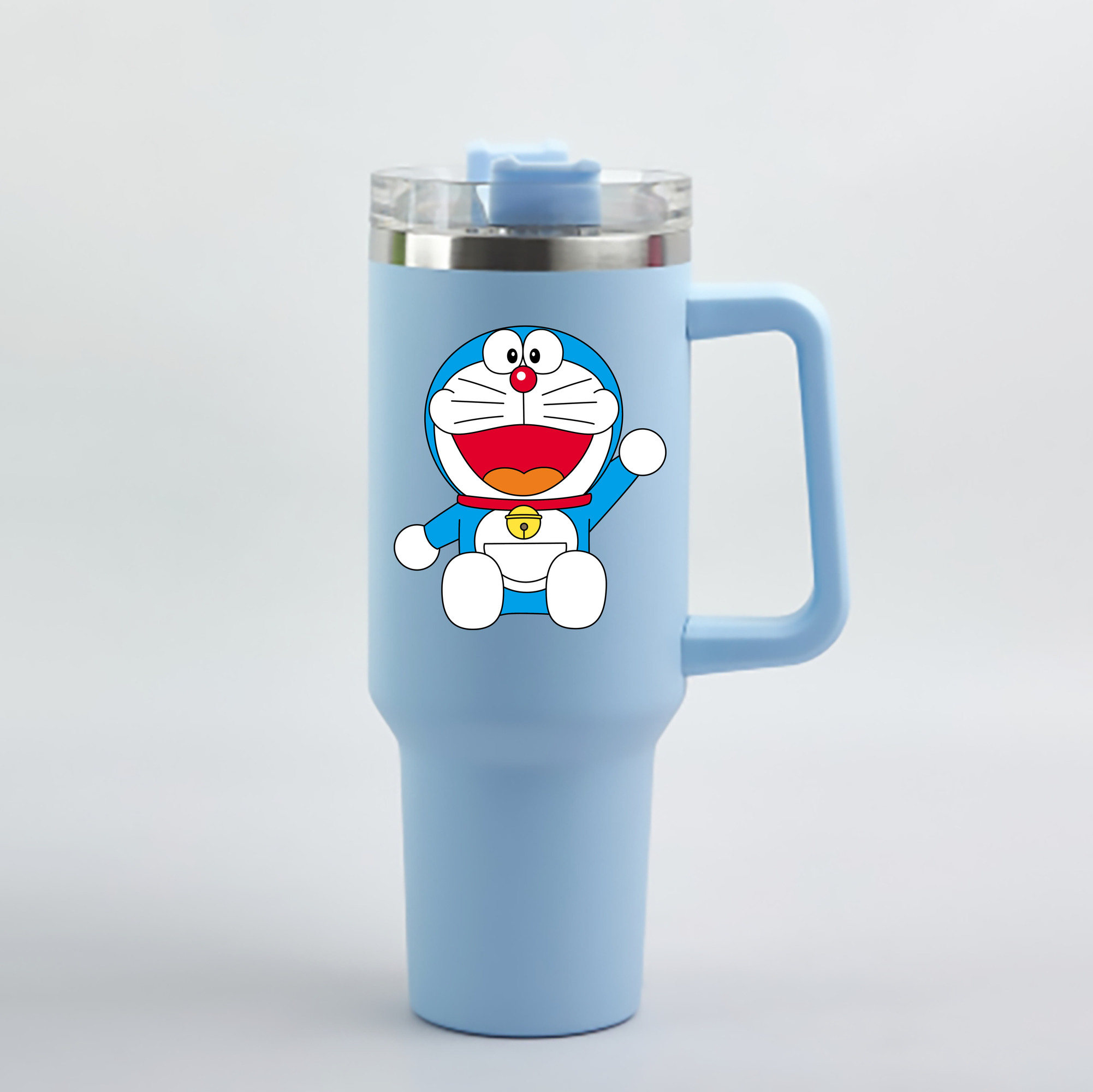 （画像用） ドラえもん Doraemon 1200mL車用タンブラー - クリスタルステッカー（プラスチックストロー付き）