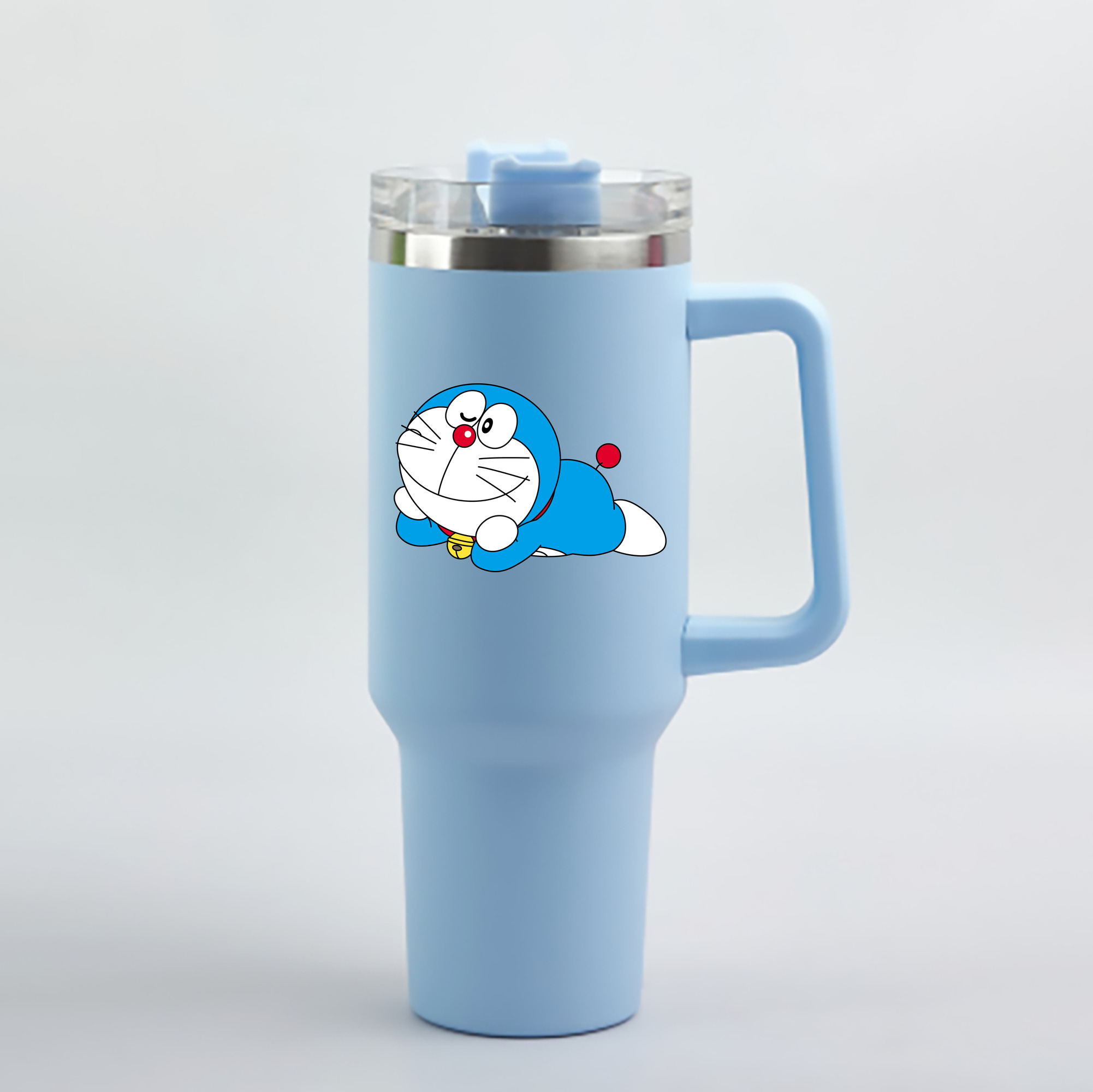 （画像用） ドラえもん Doraemon 1200mL車用タンブラー - クリスタルステッカー（プラスチックストロー付き）