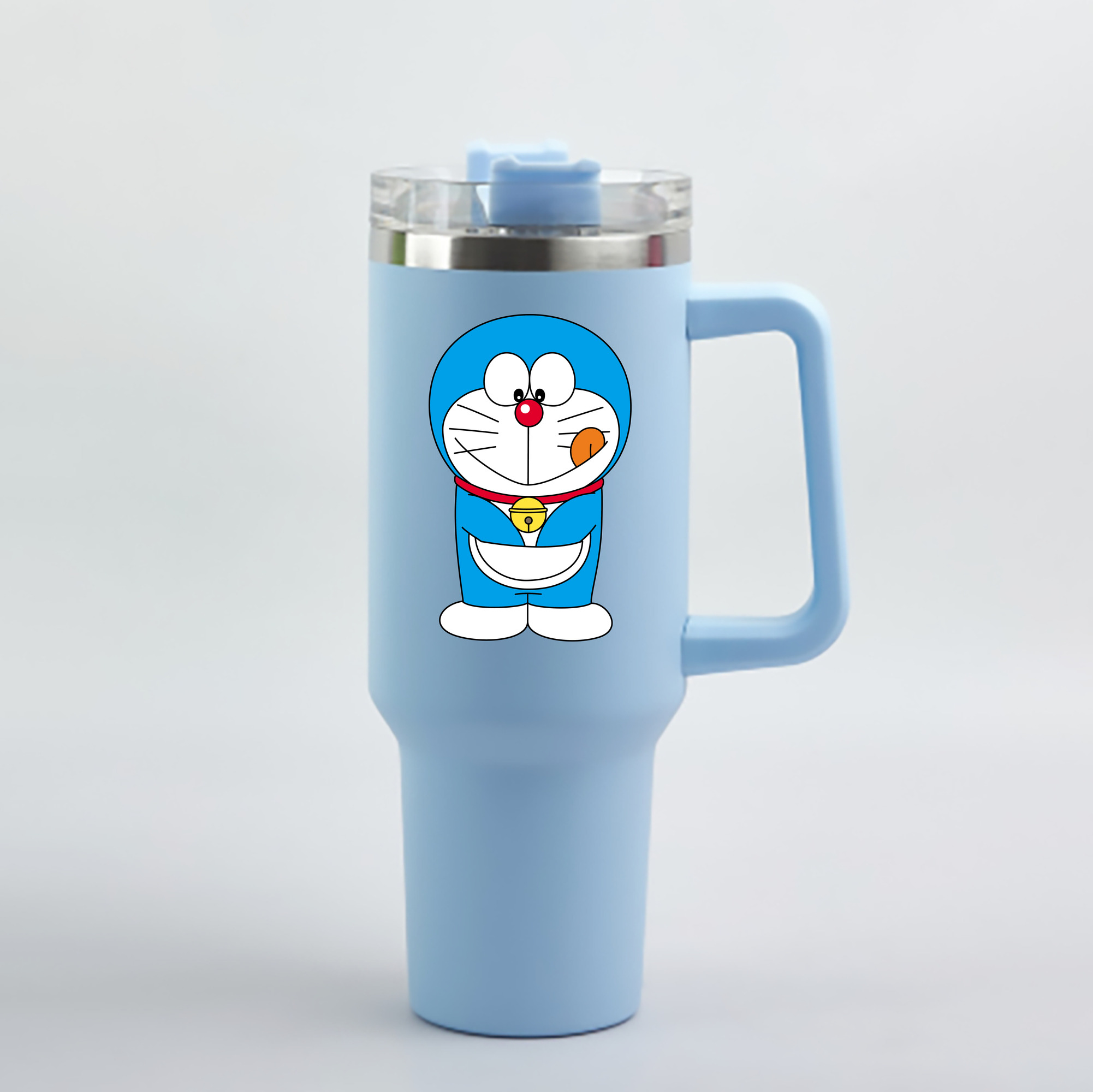 （画像用） ドラえもん Doraemon 1200mL車用タンブラー - クリスタルステッカー（プラスチックストロー付き）