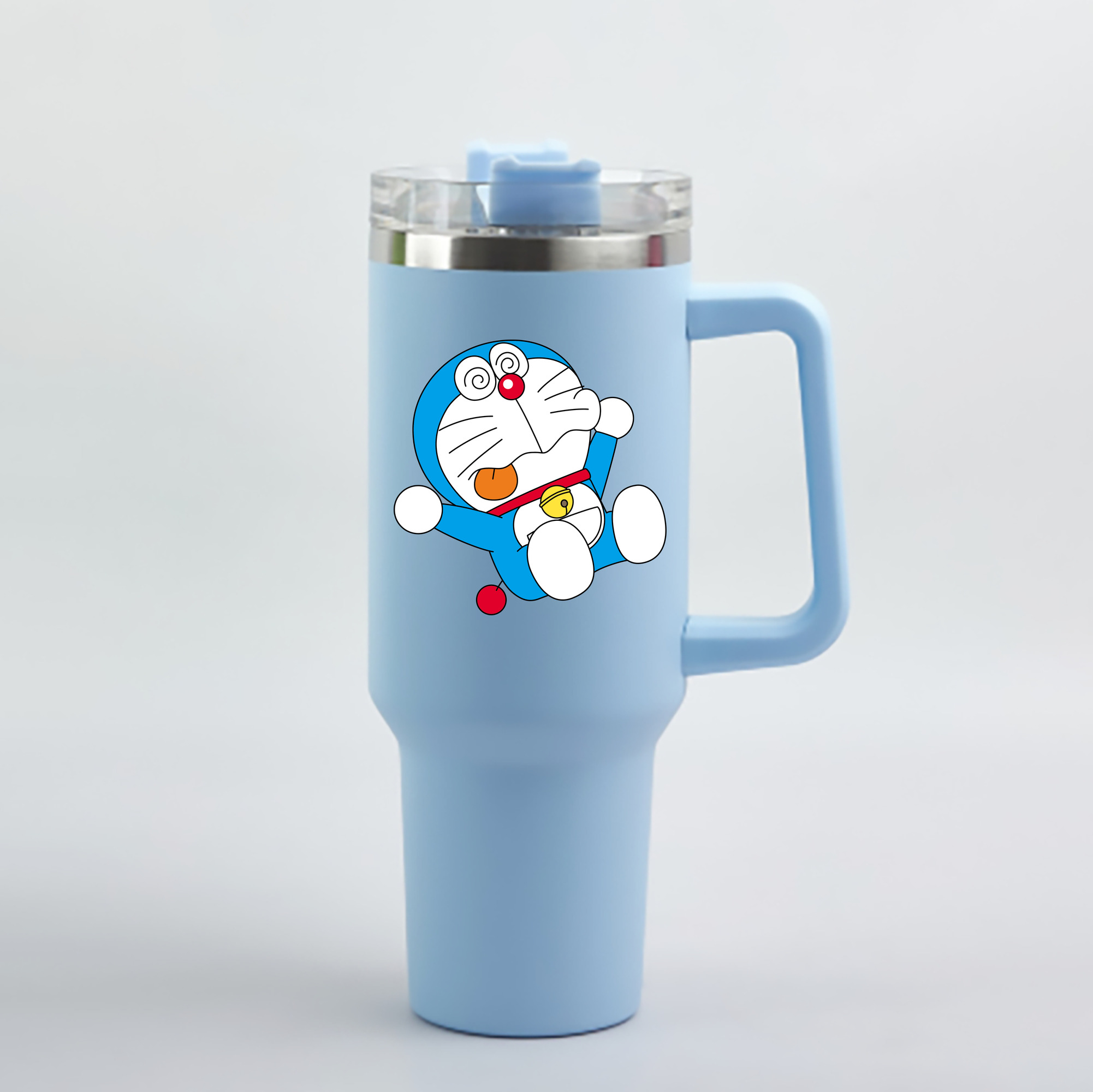 （画像用） ドラえもん Doraemon 1200mL車用タンブラー - クリスタルステッカー（プラスチックストロー付き）