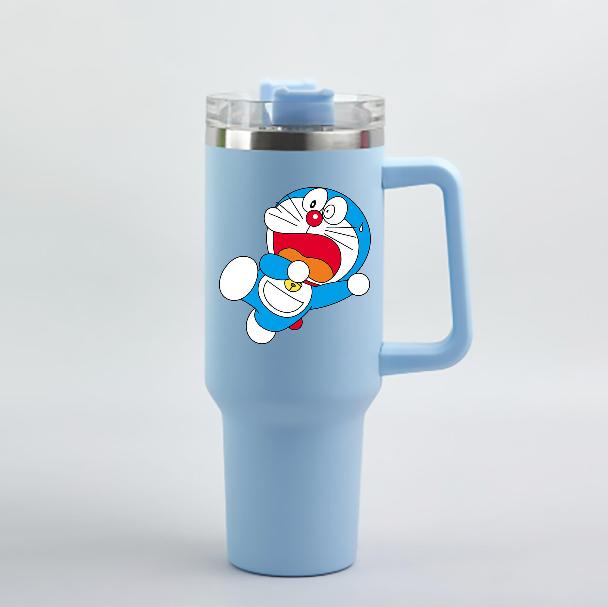 （画像用） ドラえもん Doraemon 1200mL車用タンブラー - クリスタルステッカー（プラスチックストロー付き）