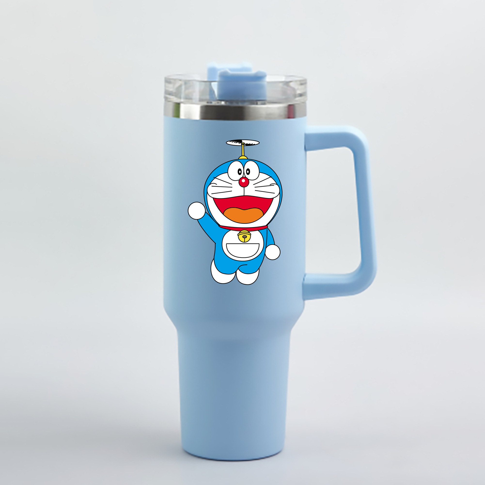 （画像用） ドラえもん Doraemon 1200mL車用タンブラー - クリスタルステッカー（プラスチックストロー付き）