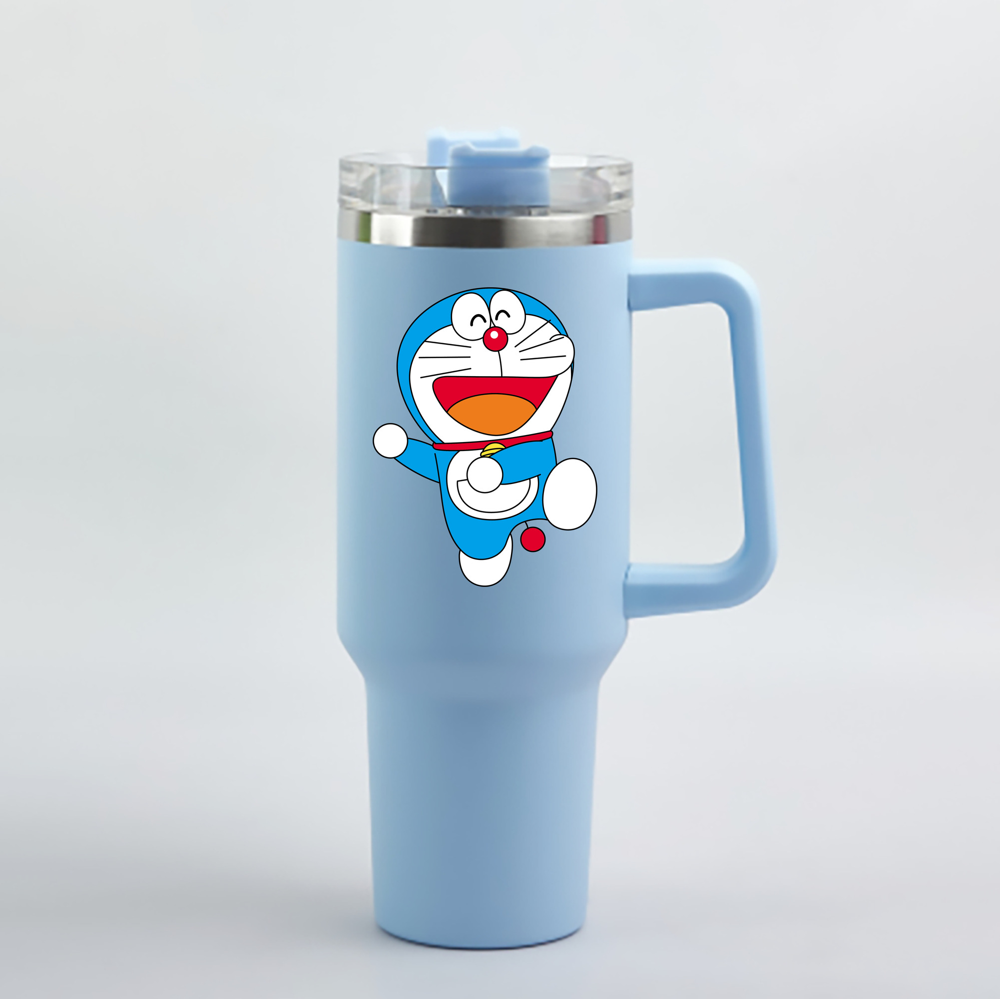 （画像用） ドラえもん Doraemon 1200mL車用タンブラー - クリスタルステッカー（プラスチックストロー付き）