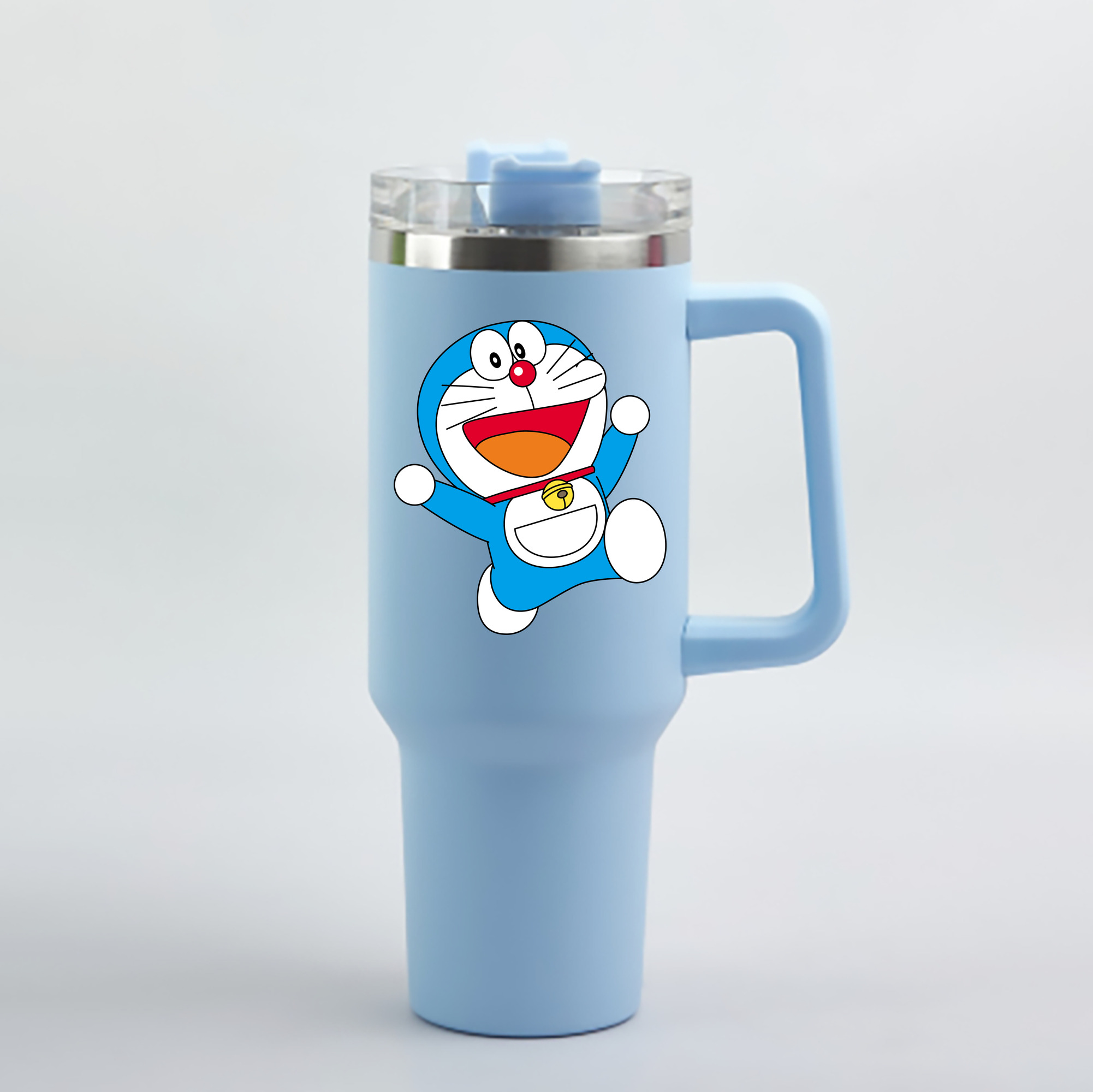 （画像用） ドラえもん Doraemon 1200mL車用タンブラー - クリスタルステッカー（プラスチックストロー付き）