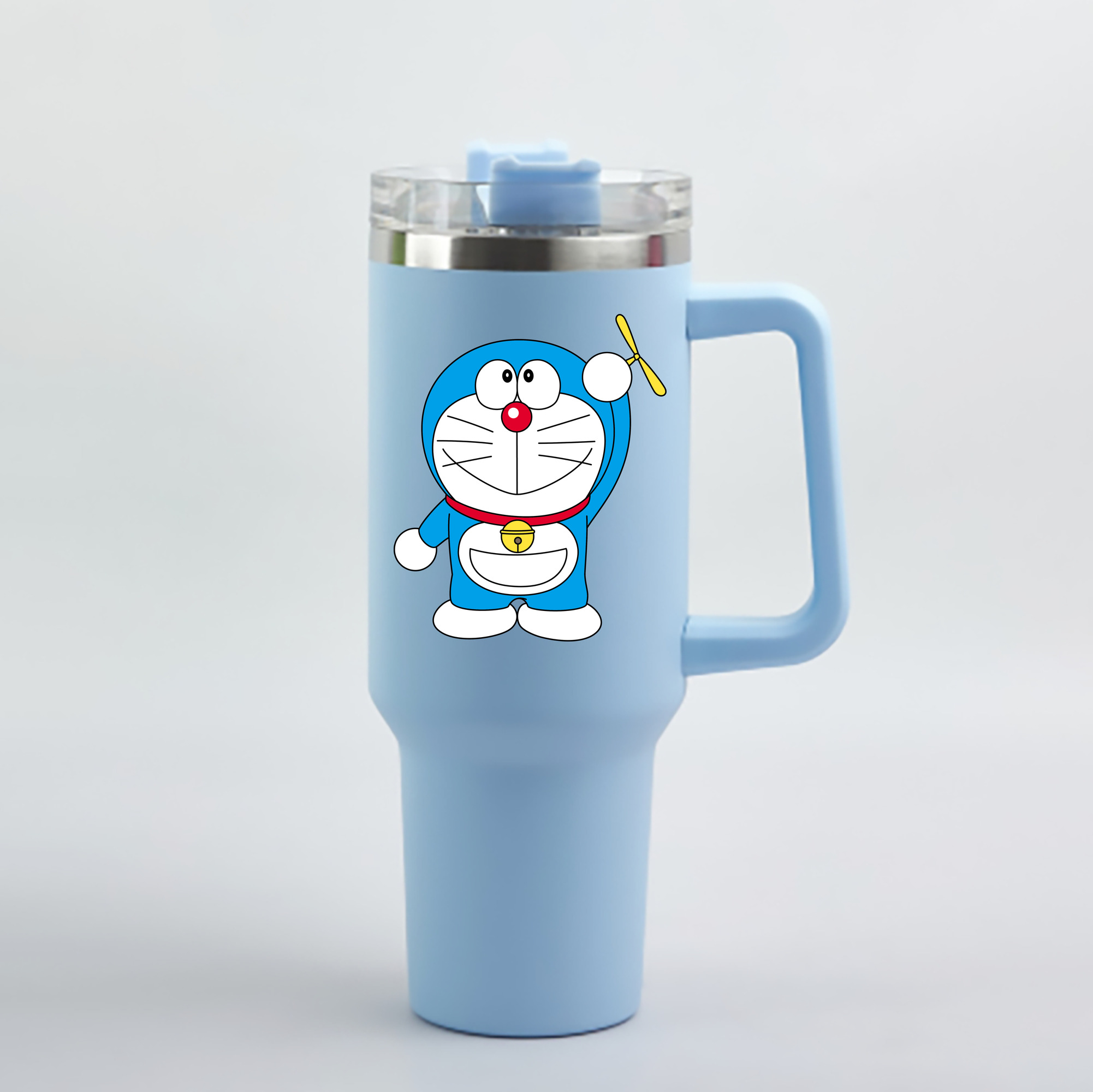 （画像用） ドラえもん Doraemon 1200mL車用タンブラー - クリスタルステッカー（プラスチックストロー付き）