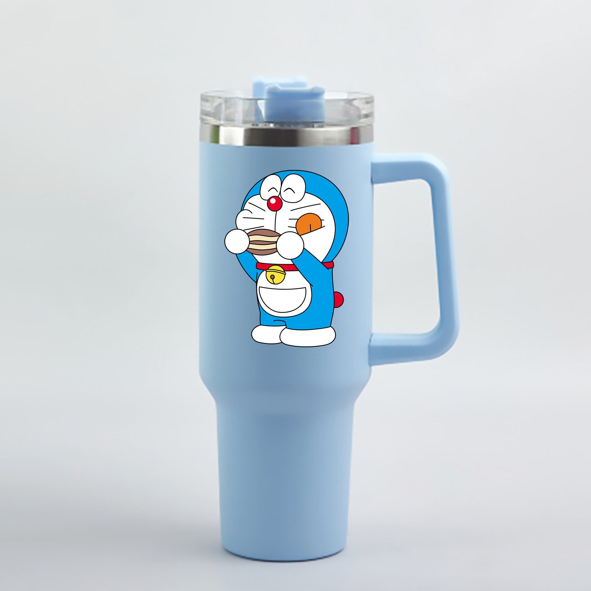 （画像用） ドラえもん Doraemon 1200mL車用タンブラー - クリスタルステッカー（プラスチックストロー付き）