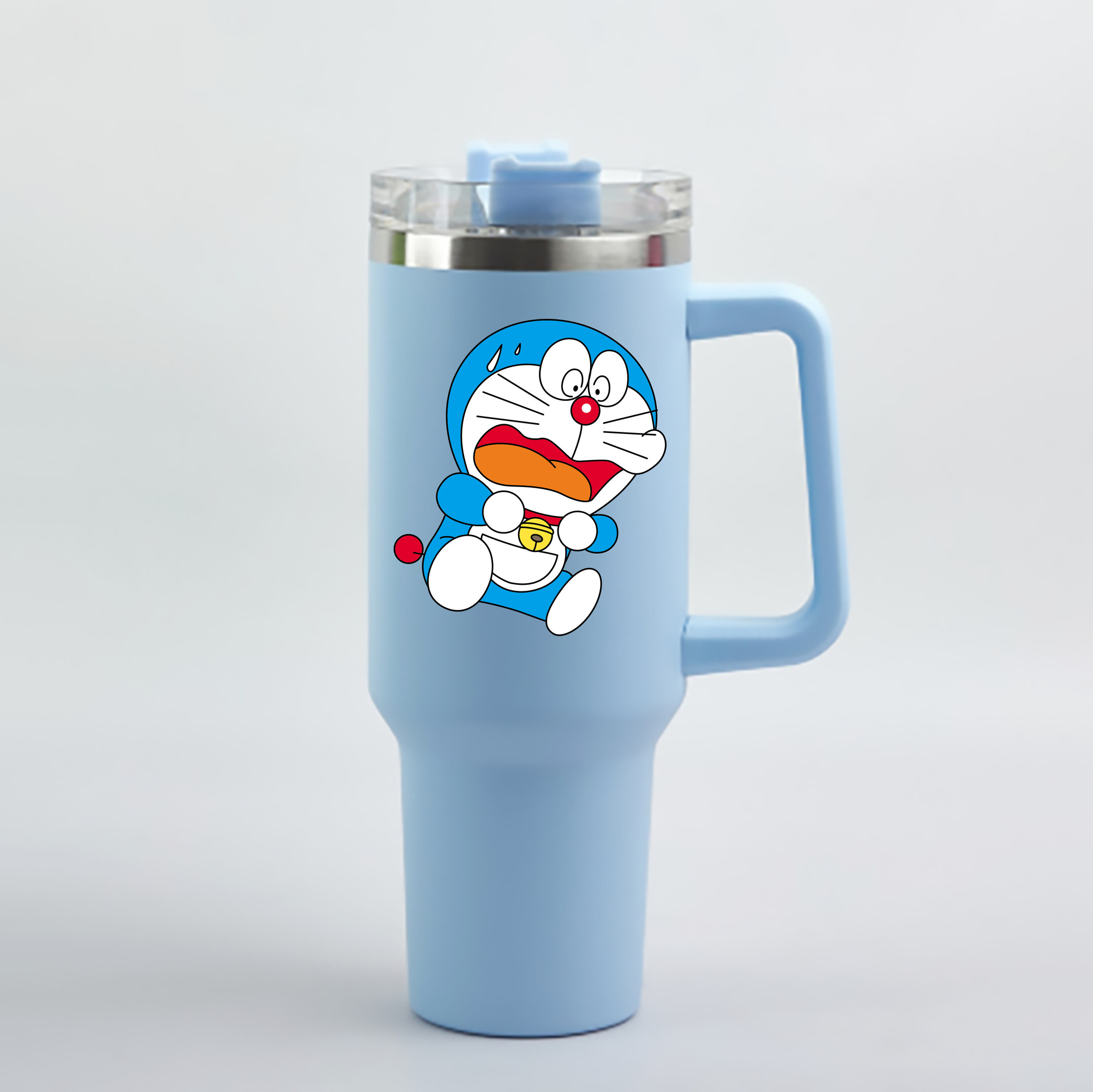 （画像用） ドラえもん Doraemon 1200mL車用タンブラー - クリスタルステッカー（プラスチックストロー付き）