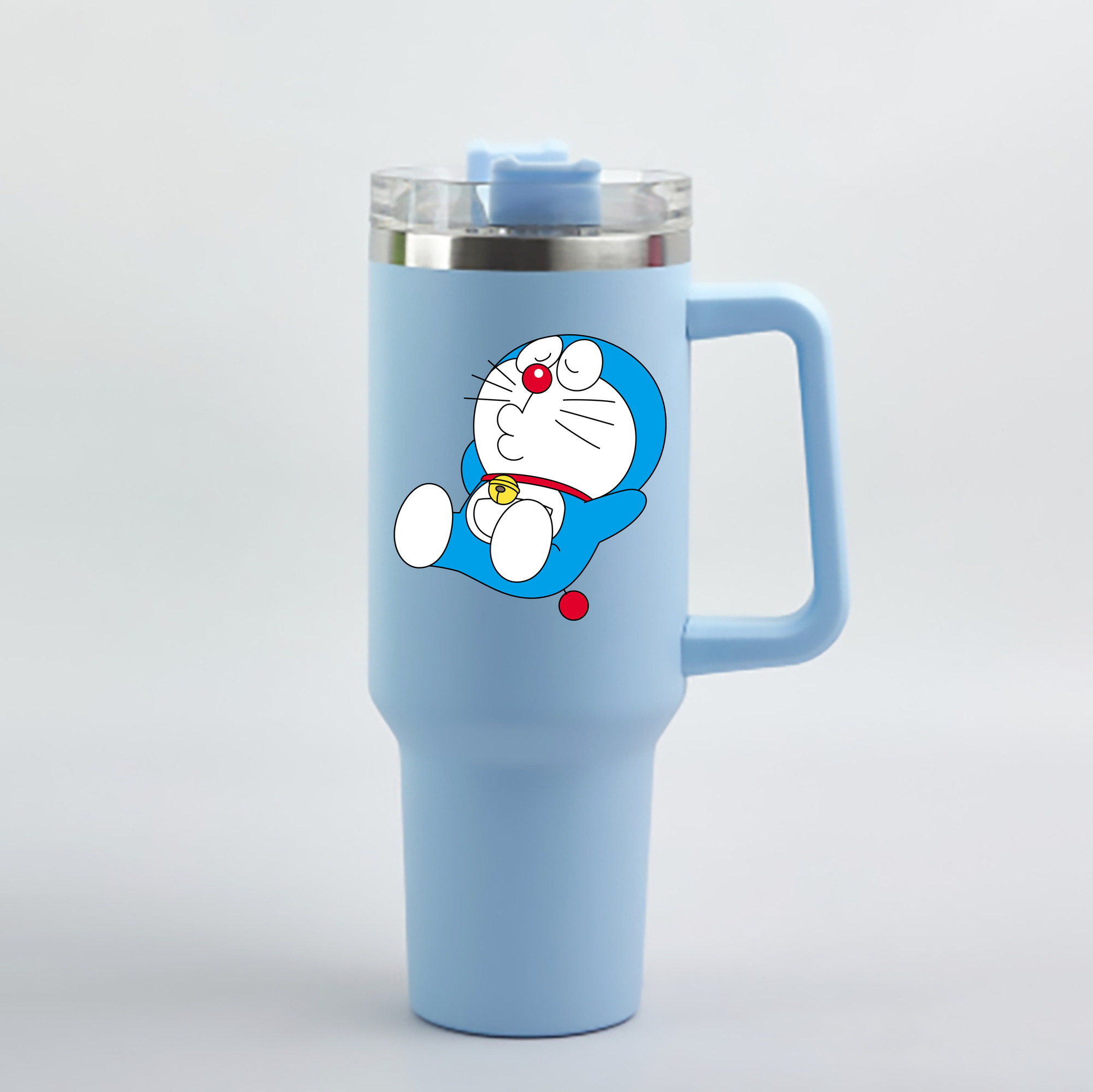 （画像用） ドラえもん Doraemon 1200mL車用タンブラー - クリスタルステッカー（プラスチックストロー付き）