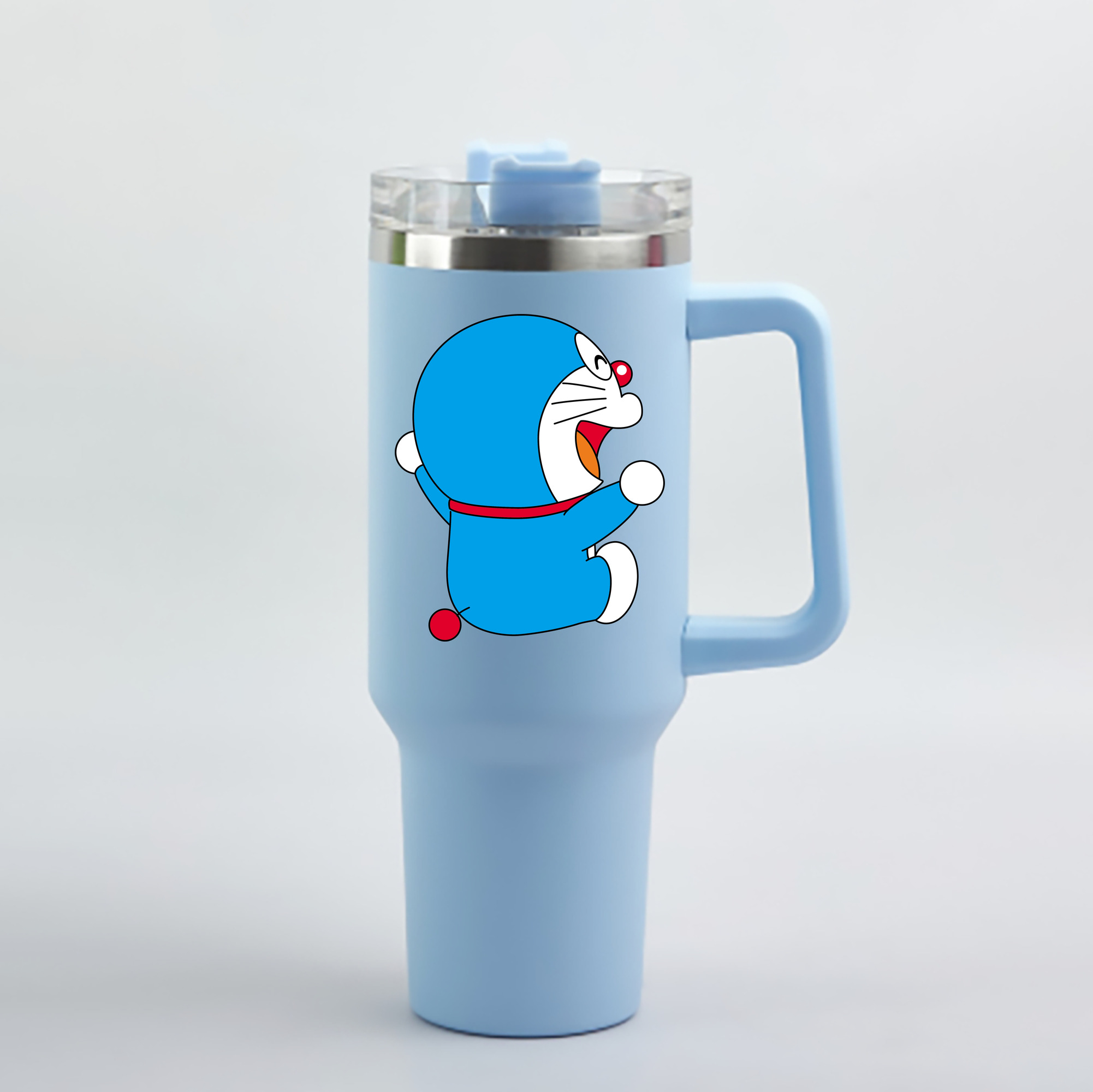 （画像用） ドラえもん Doraemon 1200mL車用タンブラー - クリスタルステッカー（プラスチックストロー付き）