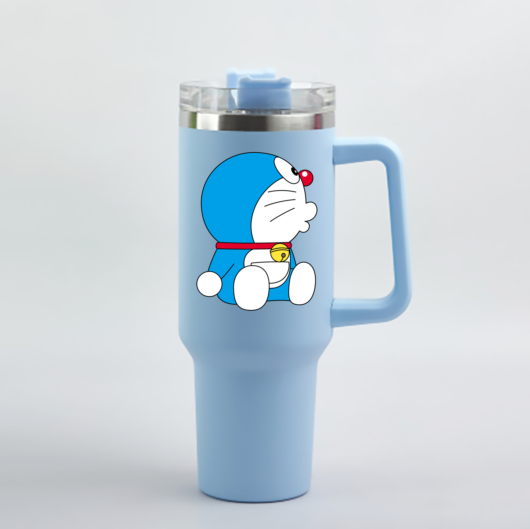 （画像用） ドラえもん Doraemon 1200mL車用タンブラー - クリスタルステッカー（プラスチックストロー付き）