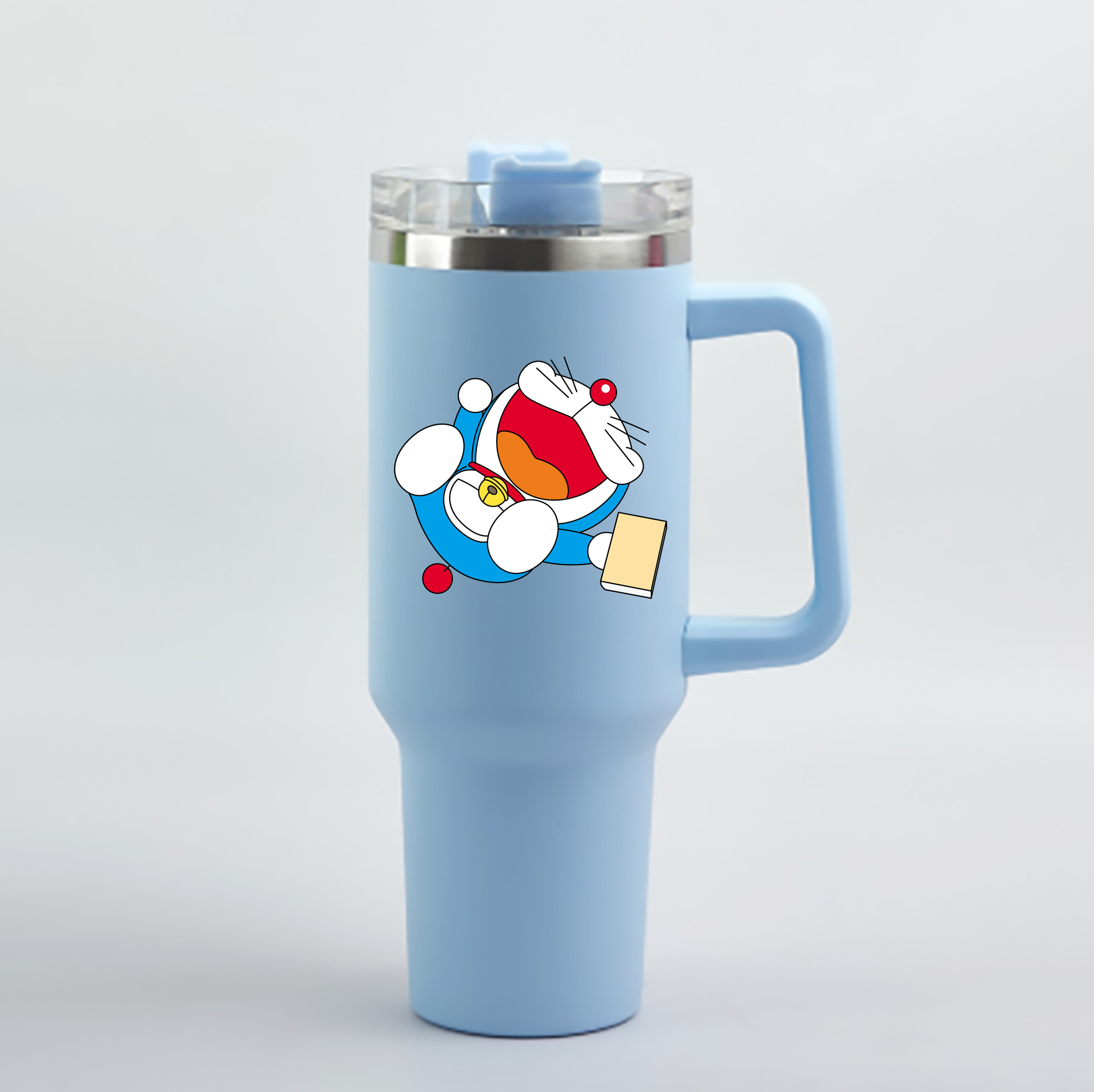 （画像用） ドラえもん Doraemon 1200mL車用タンブラー - クリスタルステッカー（プラスチックストロー付き）