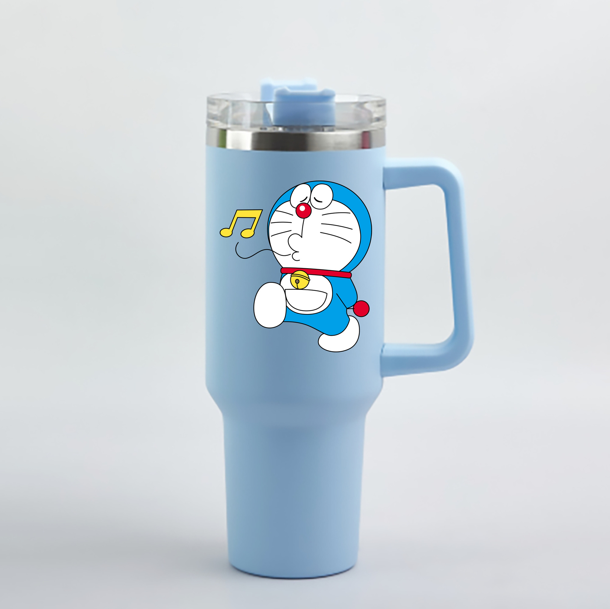 （画像用） ドラえもん Doraemon 1200mL車用タンブラー - クリスタルステッカー（プラスチックストロー付き）
