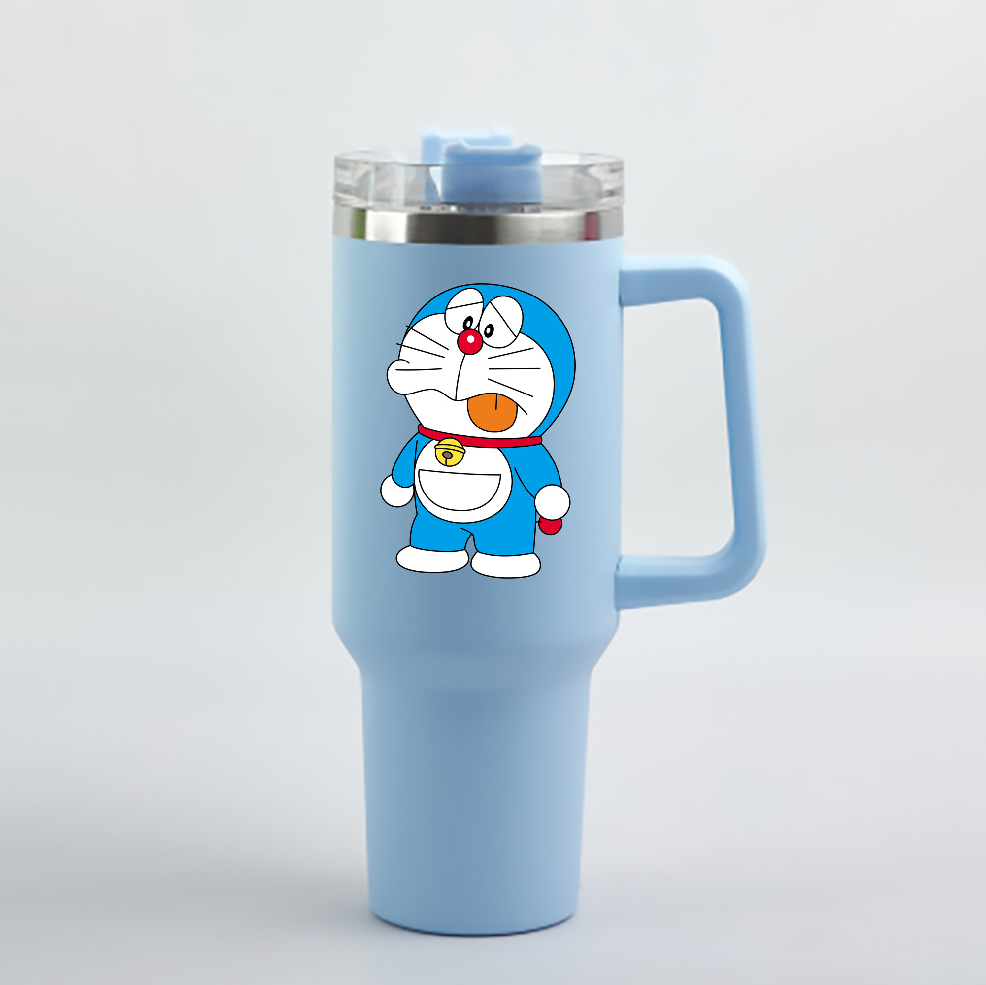 （画像用） ドラえもん Doraemon 1200mL車用タンブラー - クリスタルステッカー（プラスチックストロー付き）