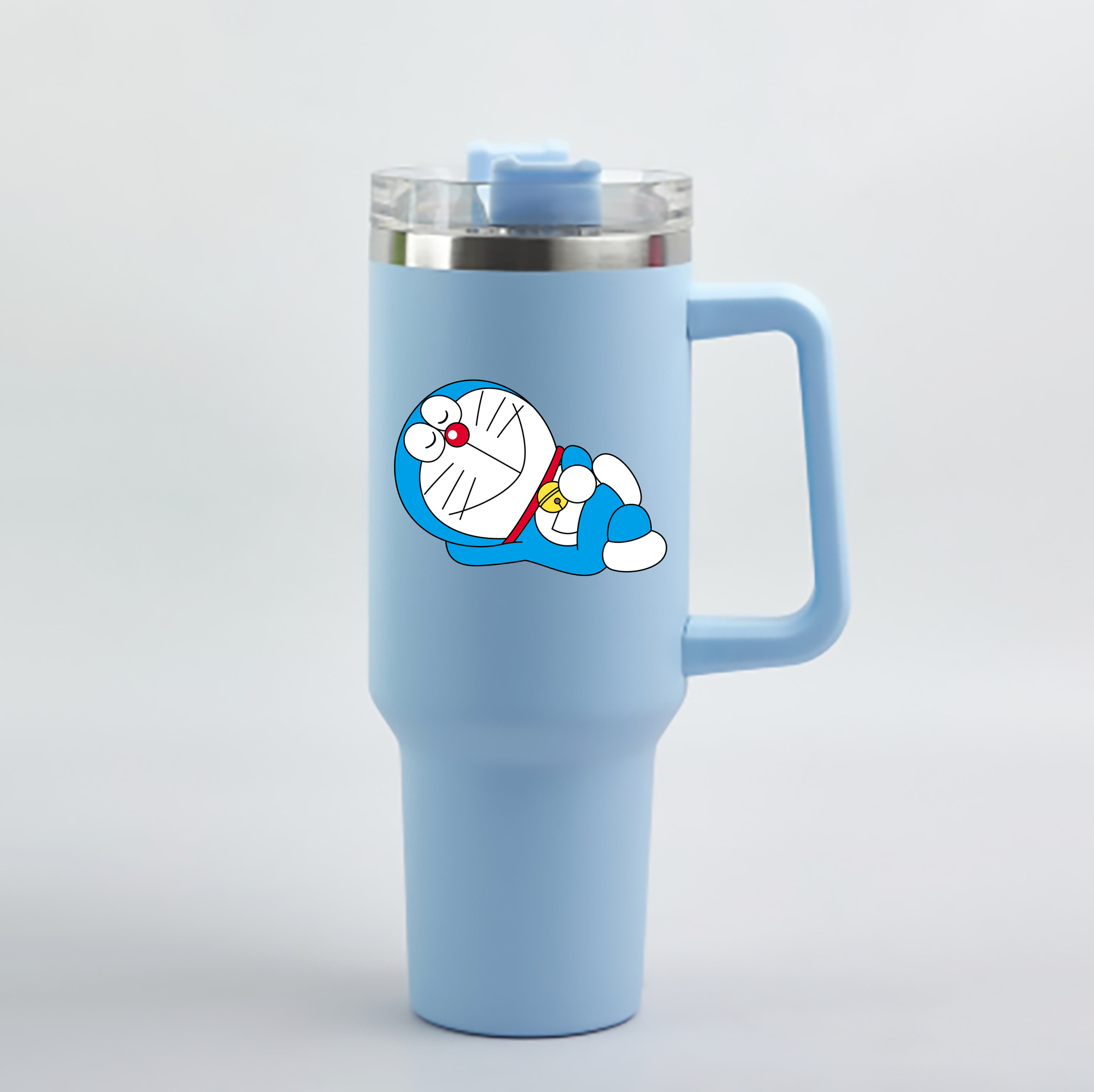 （画像用） ドラえもん Doraemon 1200mL車用タンブラー - クリスタルステッカー（プラスチックストロー付き）