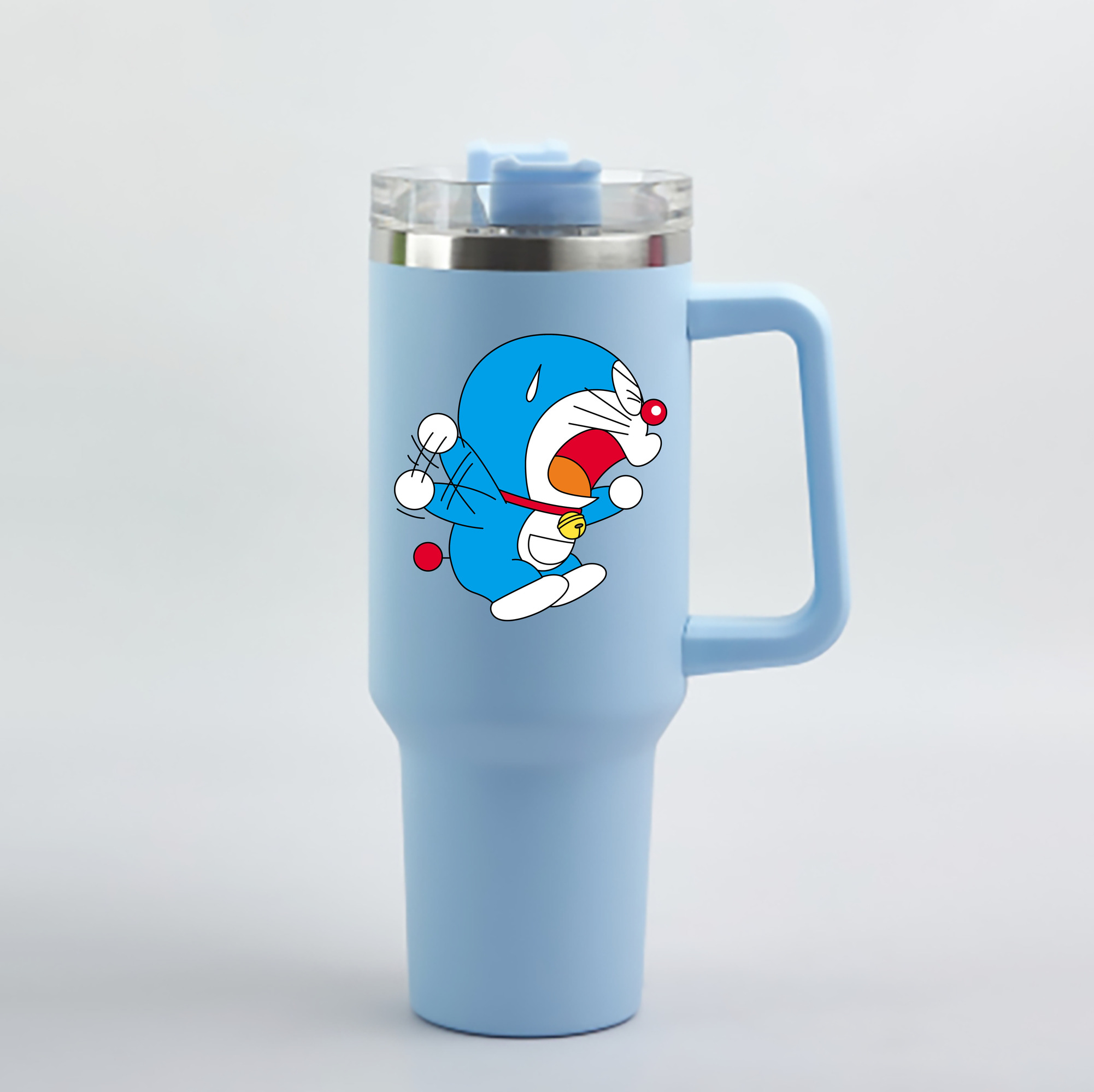 （画像用） ドラえもん Doraemon 1200mL車用タンブラー - クリスタルステッカー（プラスチックストロー付き）