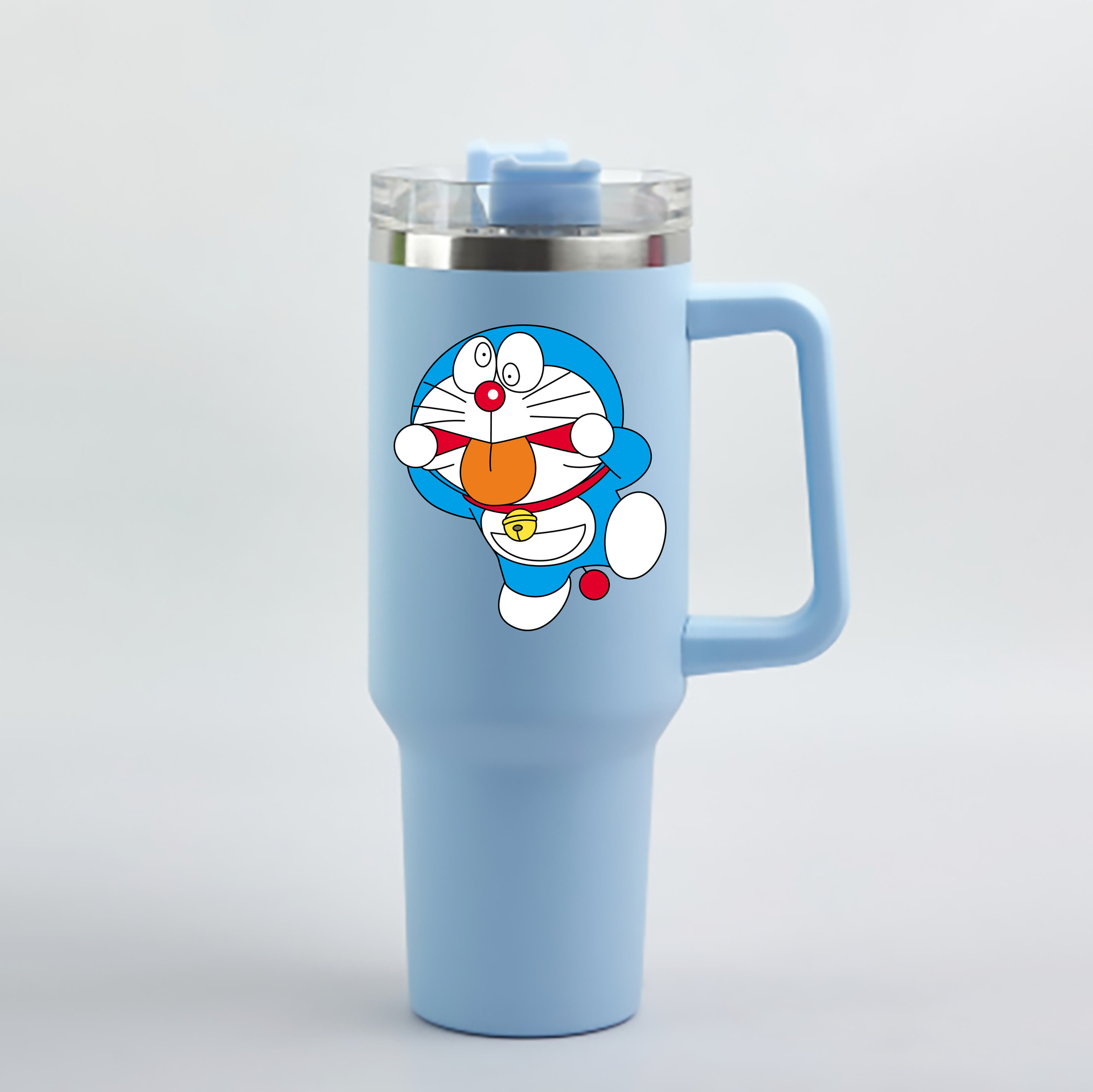 （画像用） ドラえもん Doraemon 1200mL車用タンブラー - クリスタルステッカー（プラスチックストロー付き）
