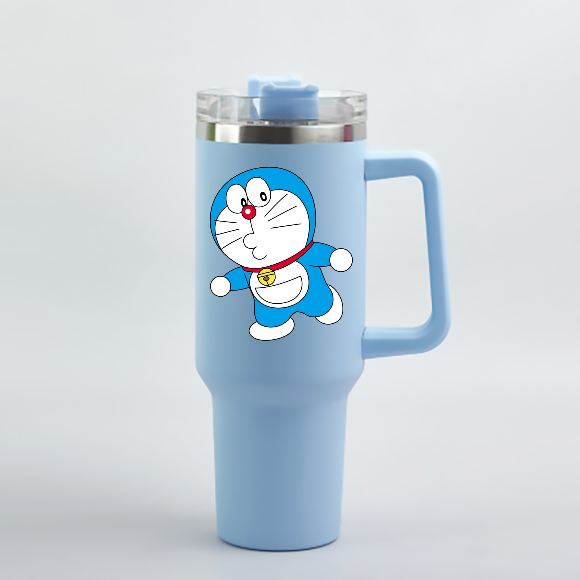 （画像用） ドラえもん Doraemon 1200mL車用タンブラー - クリスタルステッカー（プラスチックストロー付き）