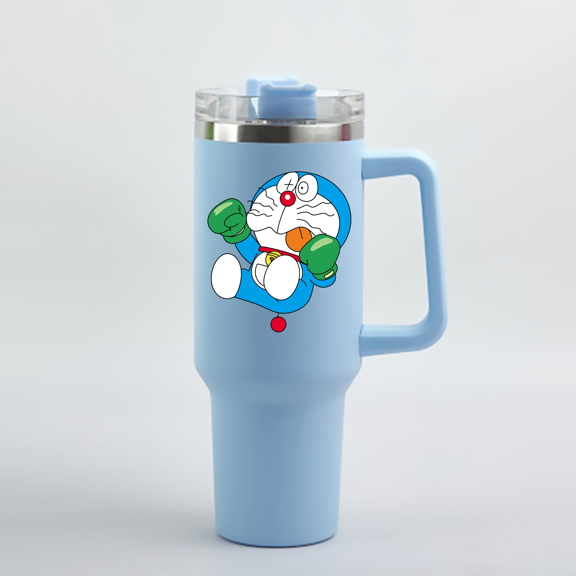（画像用） ドラえもん Doraemon 1200mL車用タンブラー - クリスタルステッカー（プラスチックストロー付き）