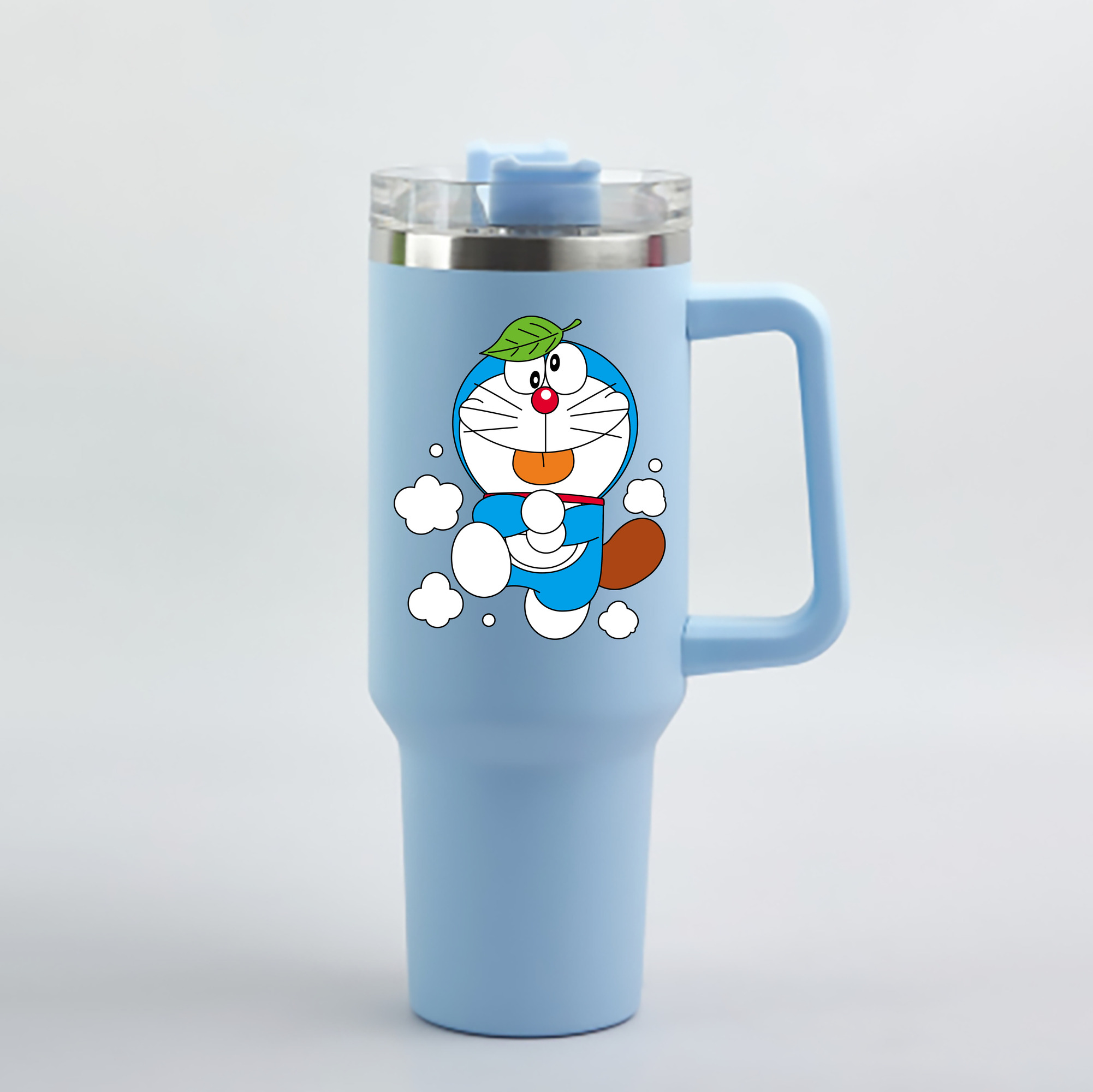 （画像用） ドラえもん Doraemon 1200mL車用タンブラー - クリスタルステッカー（プラスチックストロー付き）