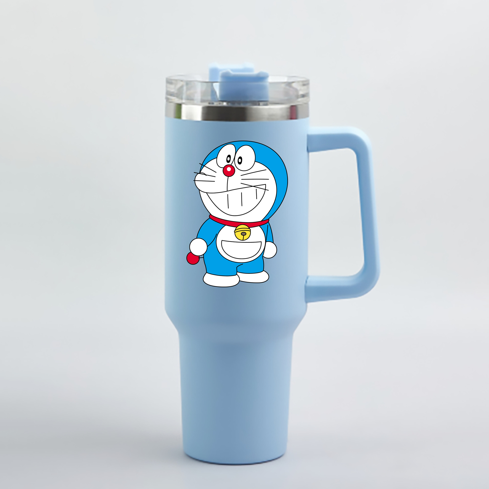 （画像用） ドラえもん Doraemon 1200mL車用タンブラー - クリスタルステッカー（プラスチックストロー付き）