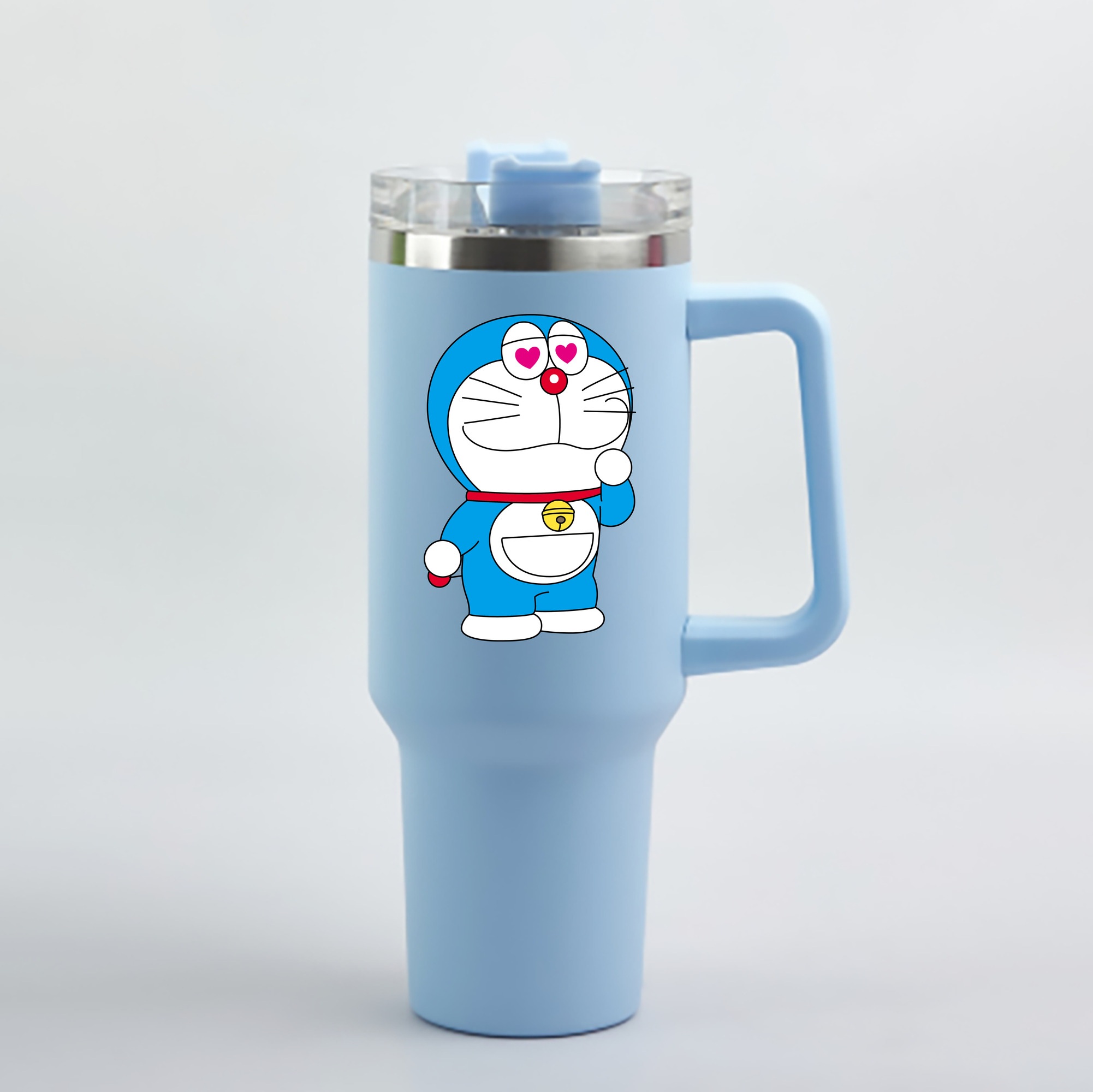（画像用） ドラえもん Doraemon 1200mL車用タンブラー - クリスタルステッカー（プラスチックストロー付き）