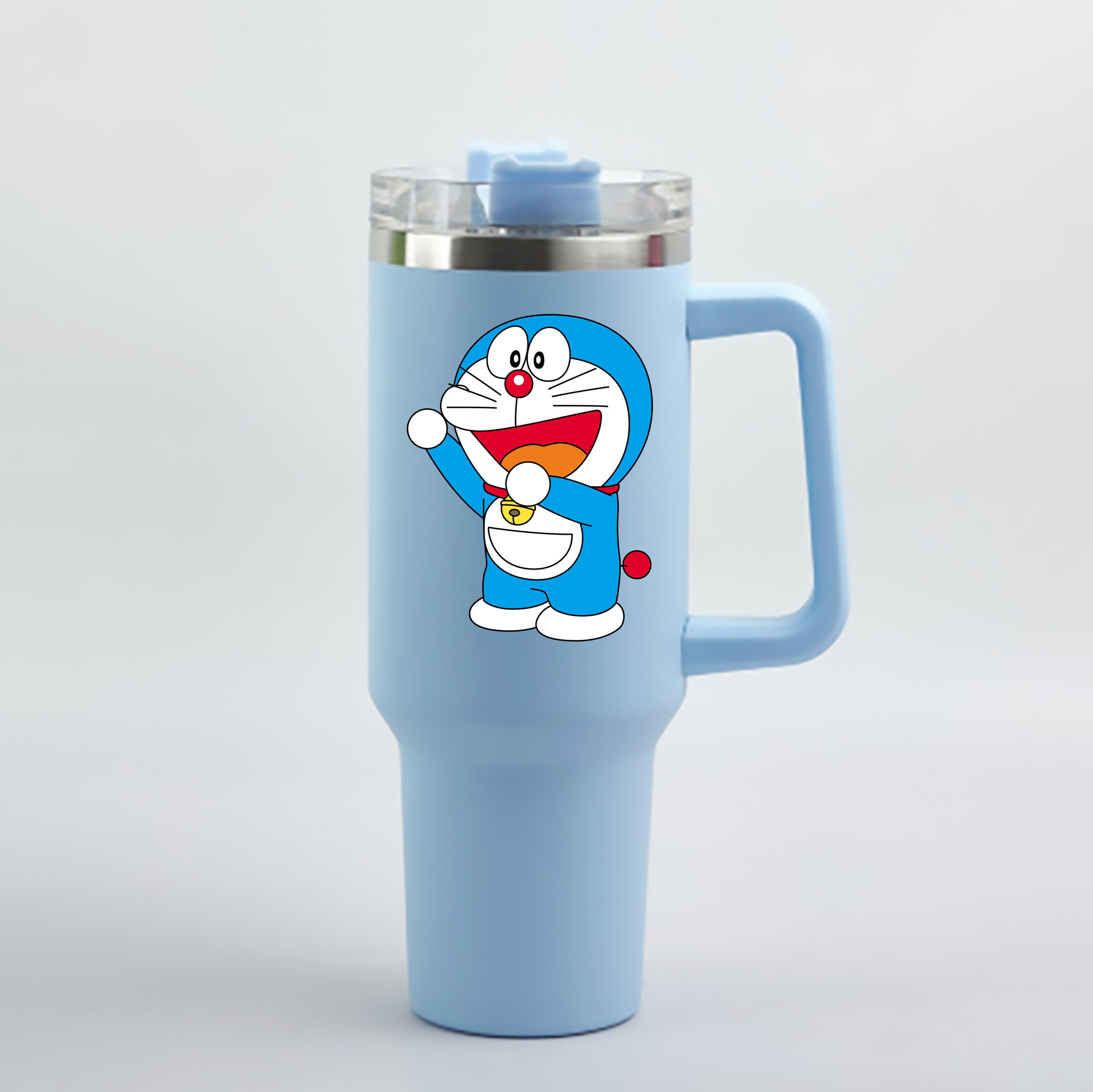 （画像用） ドラえもん Doraemon 1200mL車用タンブラー - クリスタルステッカー（プラスチックストロー付き）