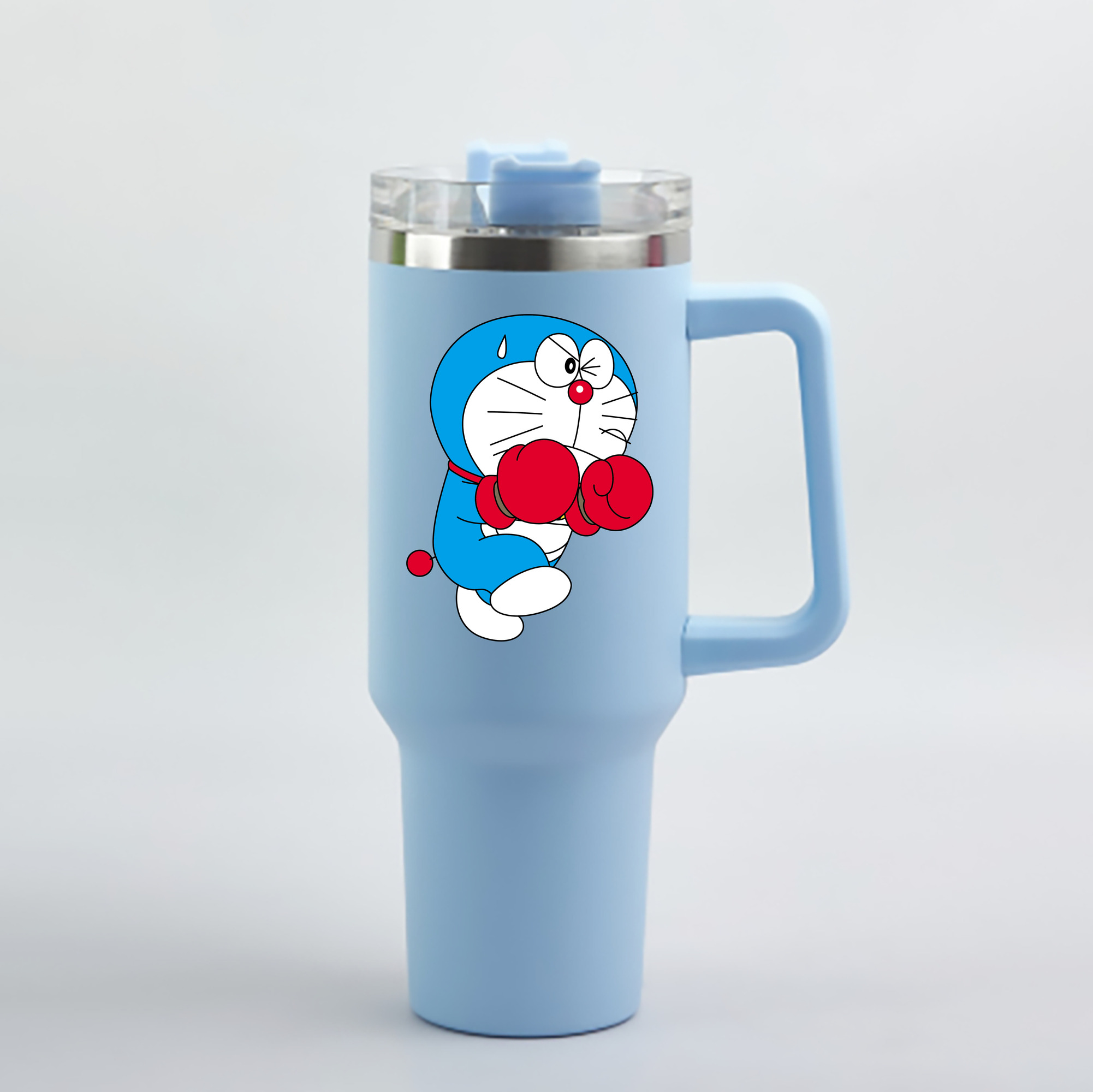 （画像用） ドラえもん Doraemon 1200mL車用タンブラー - クリスタルステッカー（プラスチックストロー付き）