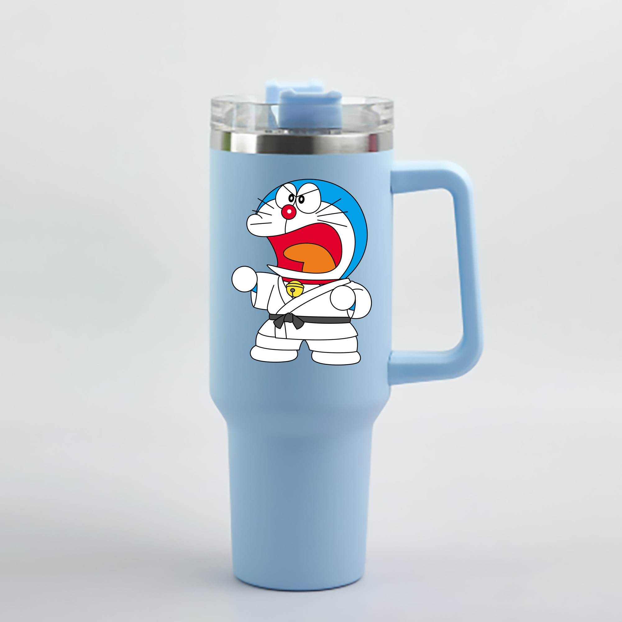 （画像用） ドラえもん Doraemon 1200mL車用タンブラー - クリスタルステッカー（プラスチックストロー付き）